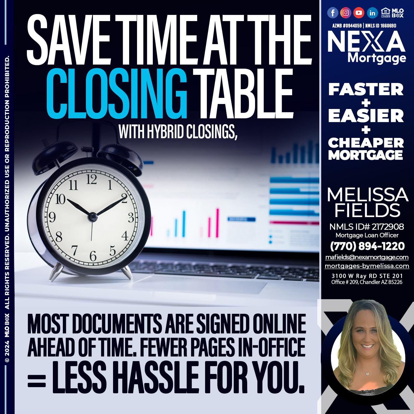 SAVE TIME - Melissa Fields -Mortgage Loan Officer