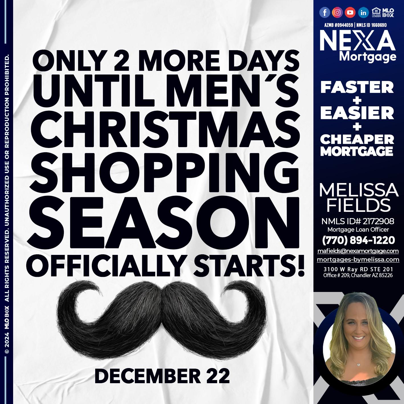 UNTIL 2 MORE DAYS... - Melissa Fields -Mortgage Loan Officer
