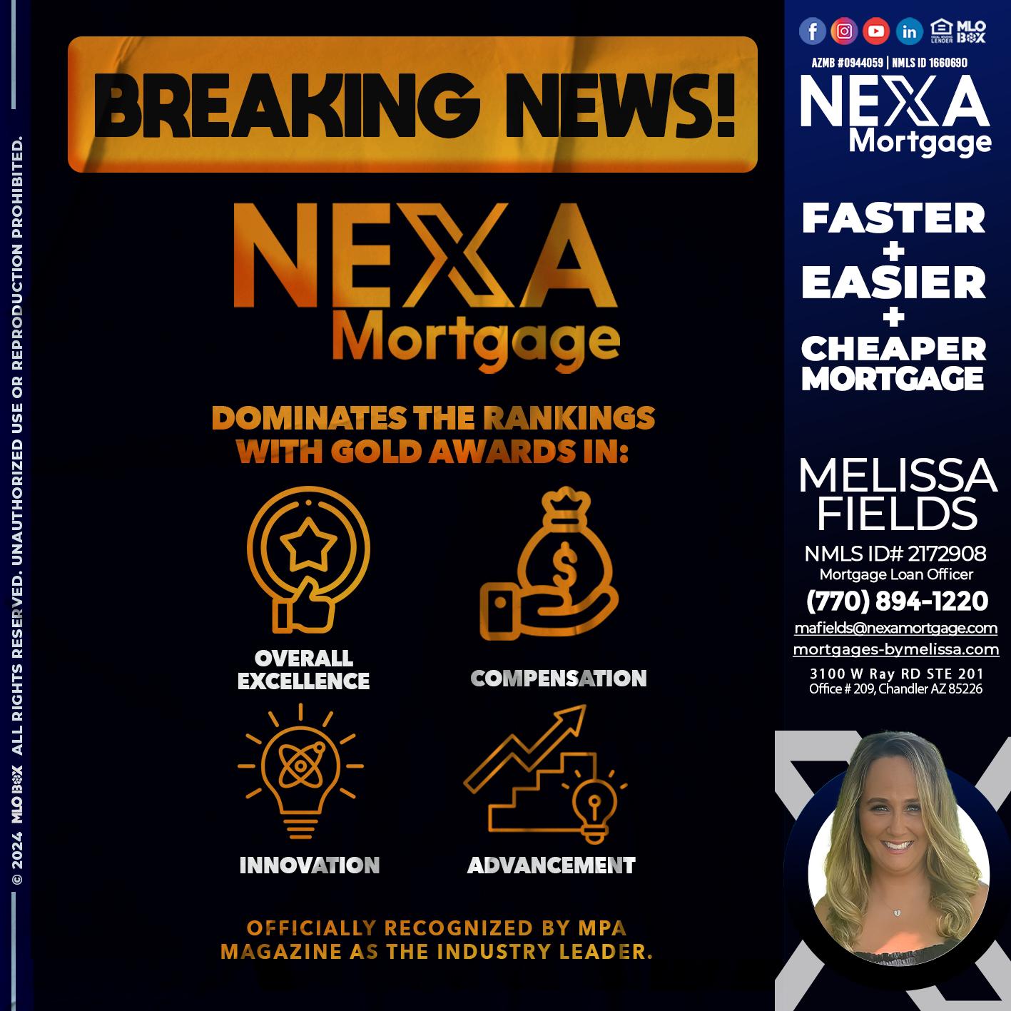BREAKING NEWS - Melissa Fields -Mortgage Loan Officer