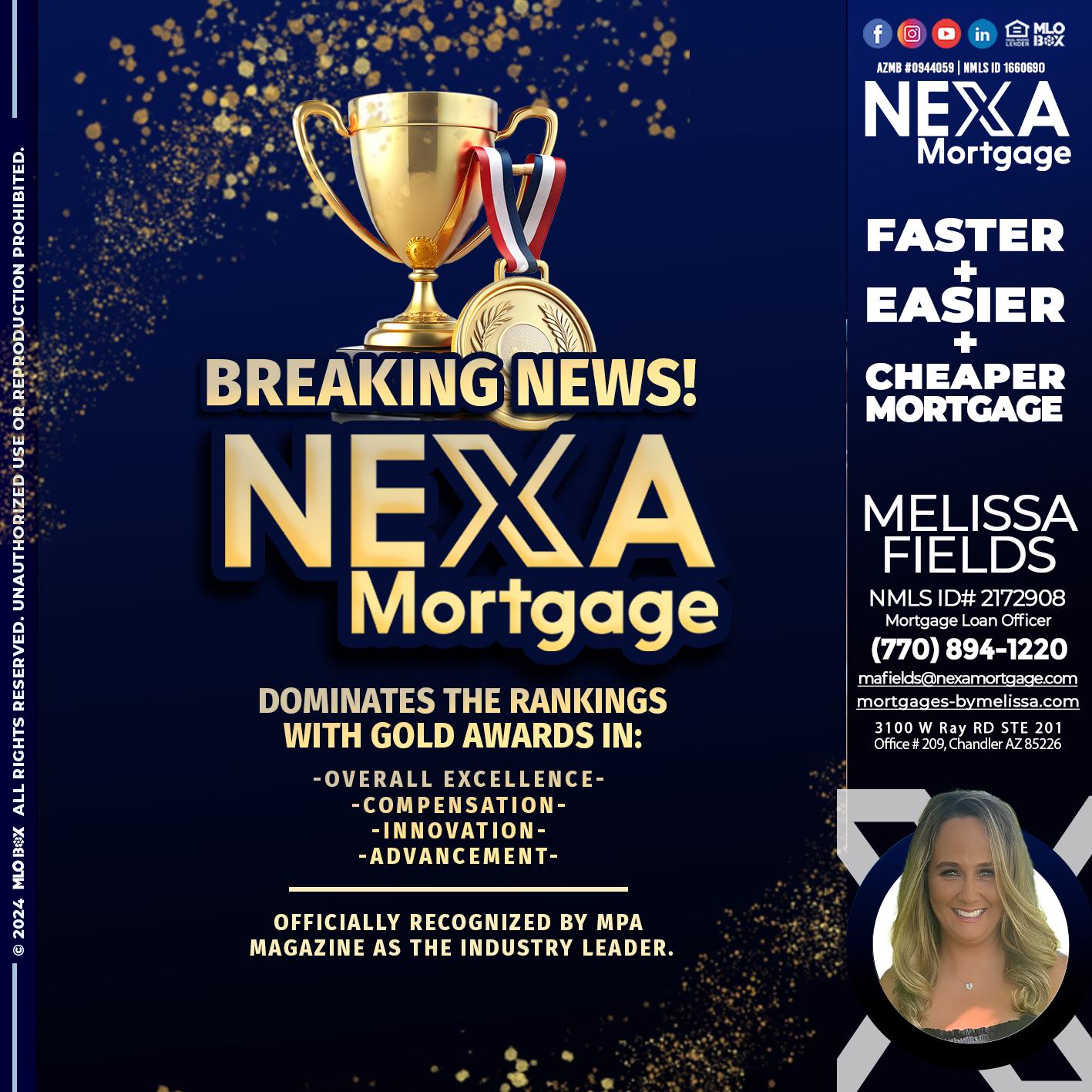 BREAKING NEWS - Melissa Fields -Mortgage Loan Officer