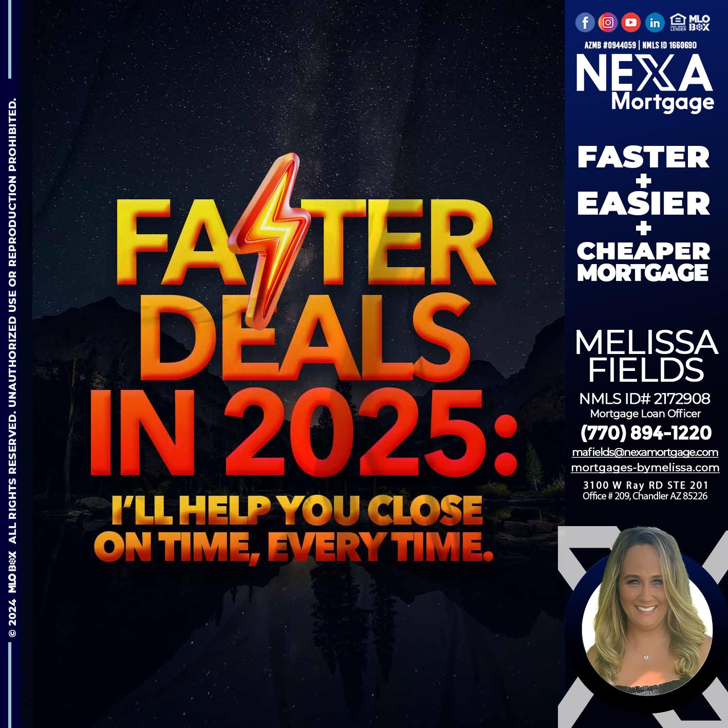 FASTER DEALS - Melissa Fields -Mortgage Loan Officer
