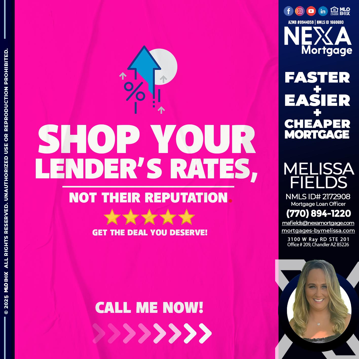 SHOP YOUR - Melissa Fields -Mortgage Loan Officer