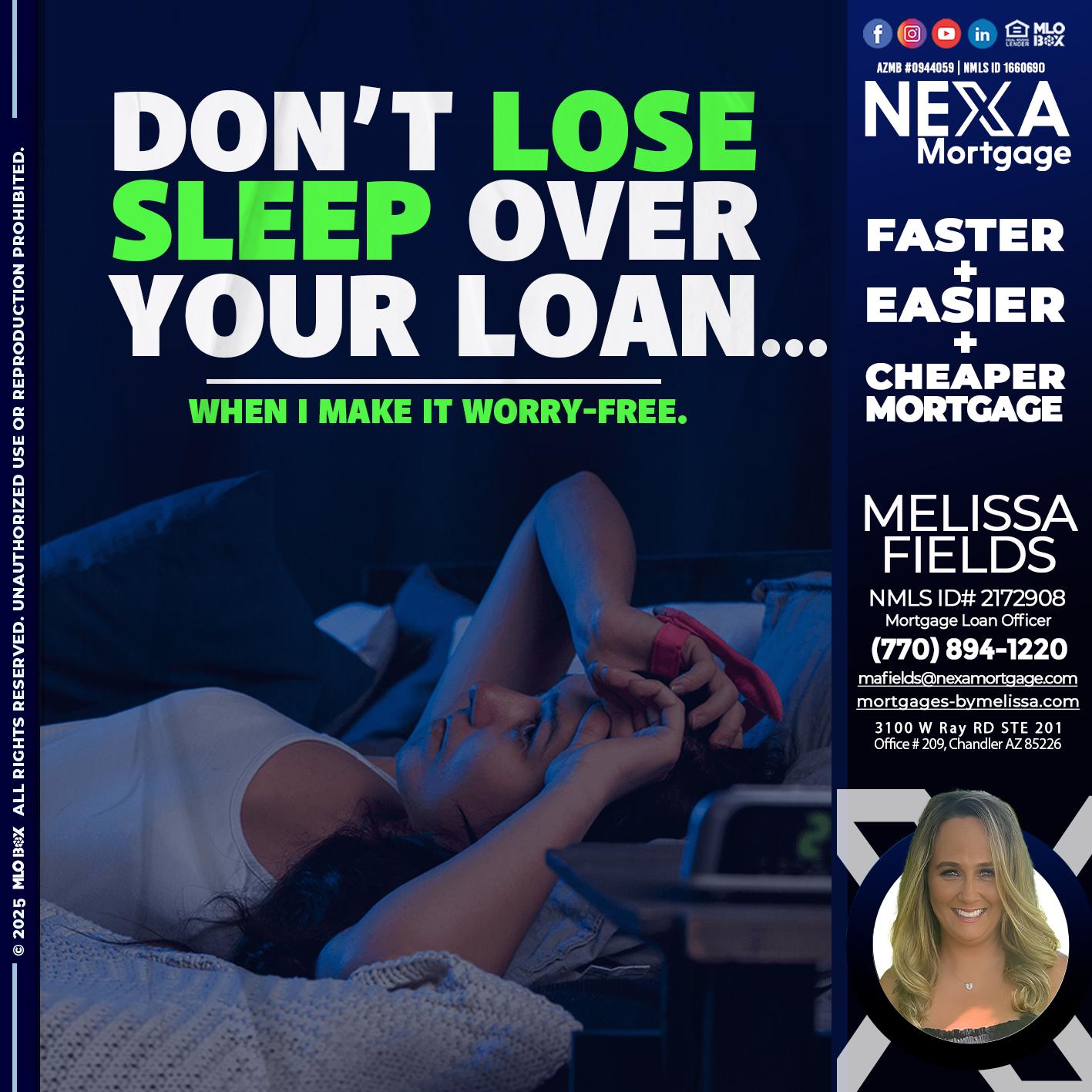 DONT LOSE - Melissa Fields -Mortgage Loan Officer