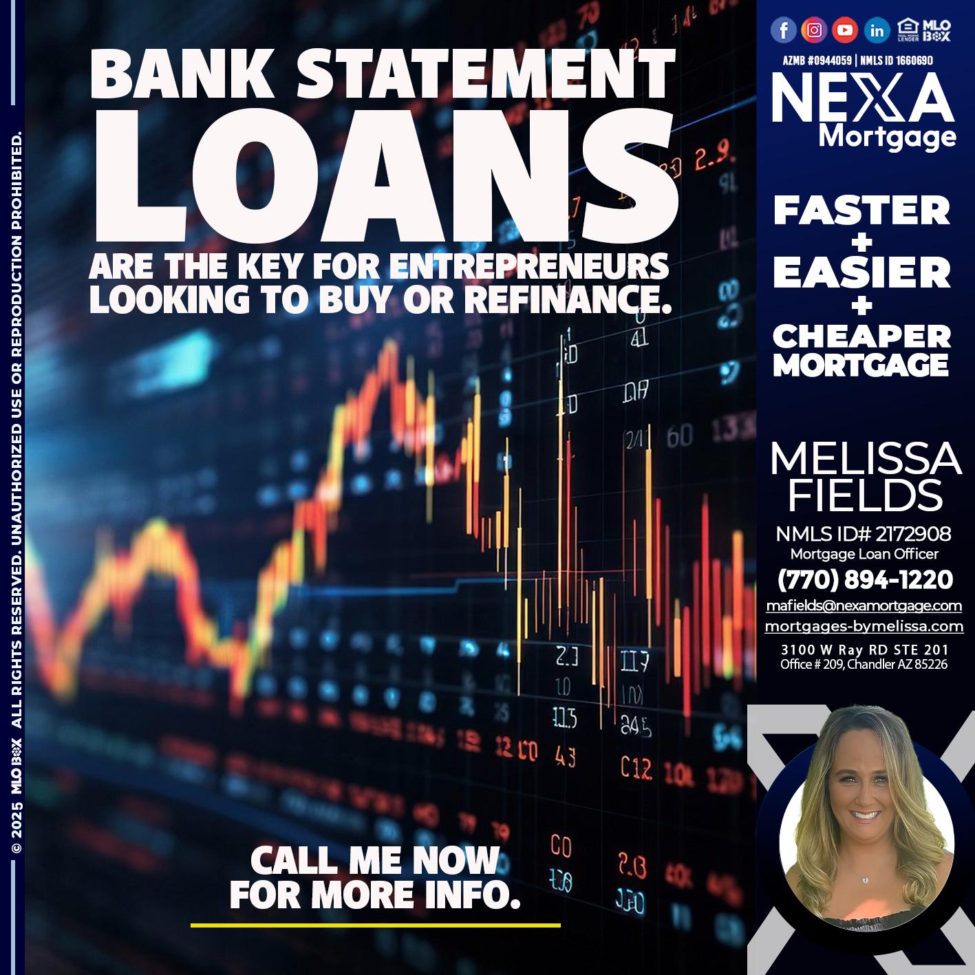 BANK STATEMENT - Melissa Fields -Mortgage Loan Officer