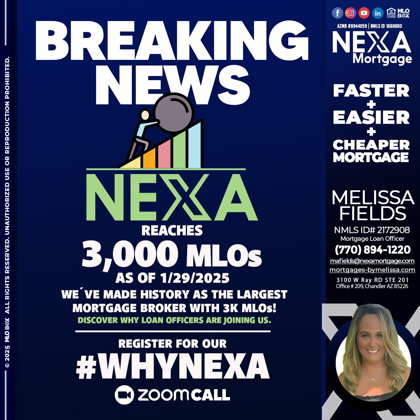 BREAKING NEWS - Melissa Fields -Mortgage Loan Officer