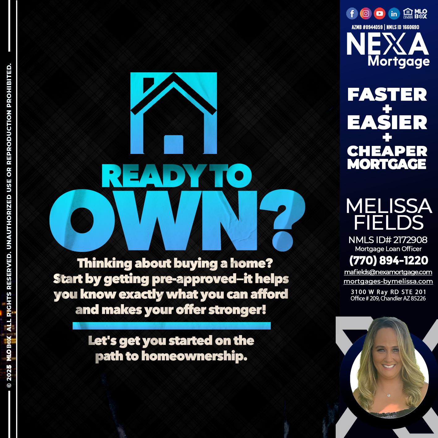 READY TO OWN - Melissa Fields -Mortgage Loan Officer