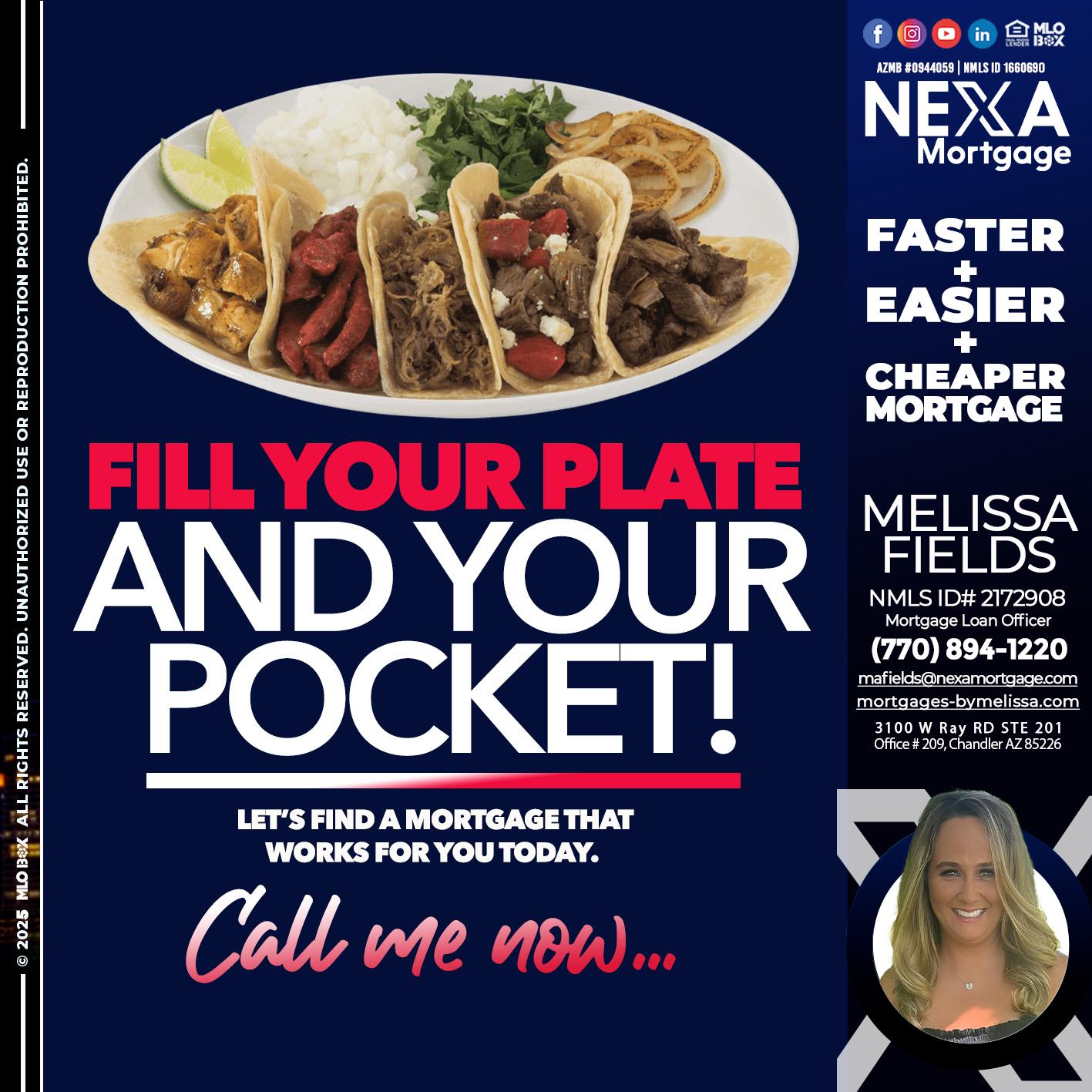 FILL YOUR PLATE - Melissa Fields -Mortgage Loan Officer