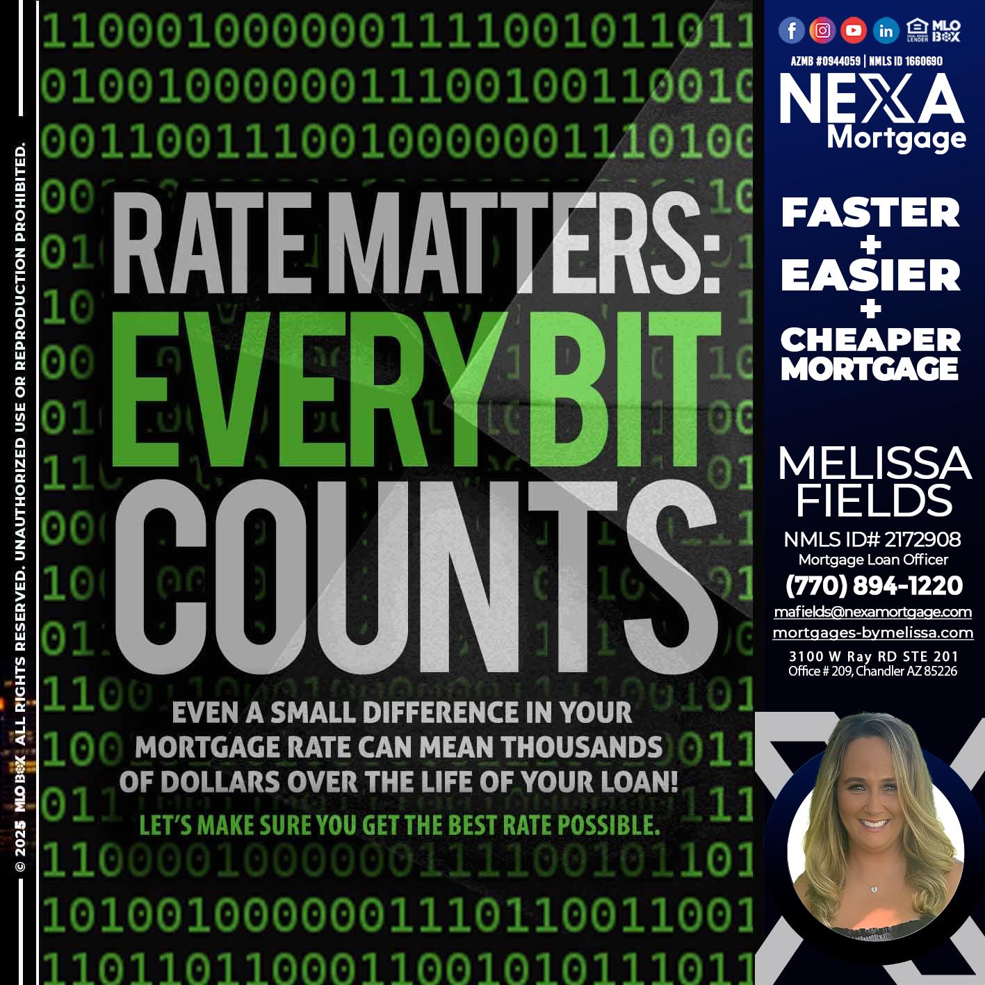 RATES MATTERS - Melissa Fields -Mortgage Loan Officer
