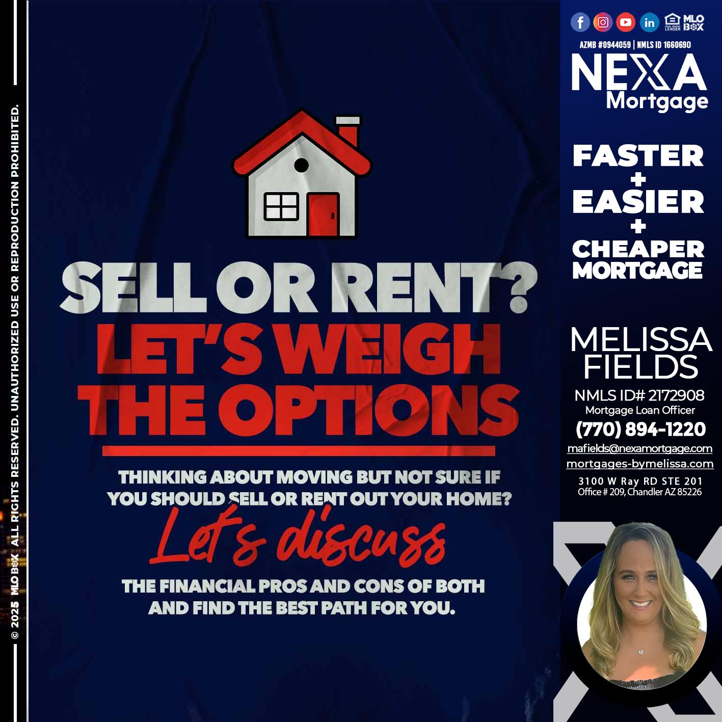 SELL OR RENT? - Melissa Fields -Mortgage Loan Officer