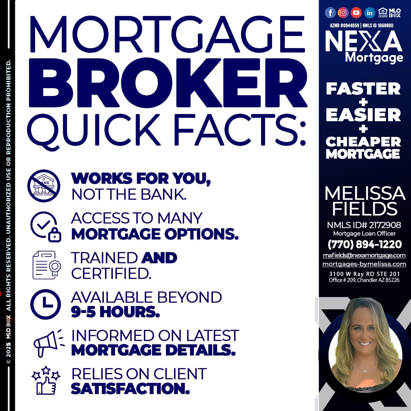 MORTGAGE BROKER - Melissa Fields -Mortgage Loan Officer