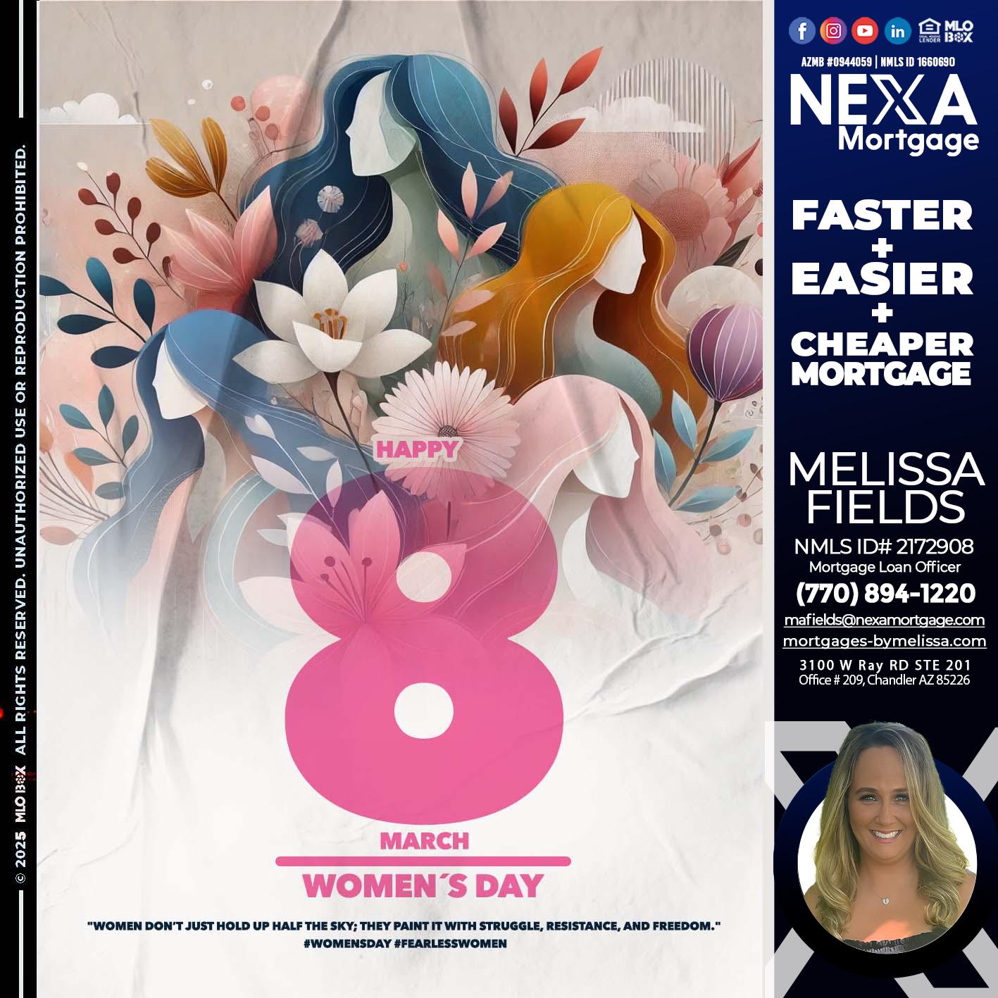 WOMEN´S DAY - Melissa Fields -Mortgage Loan Officer