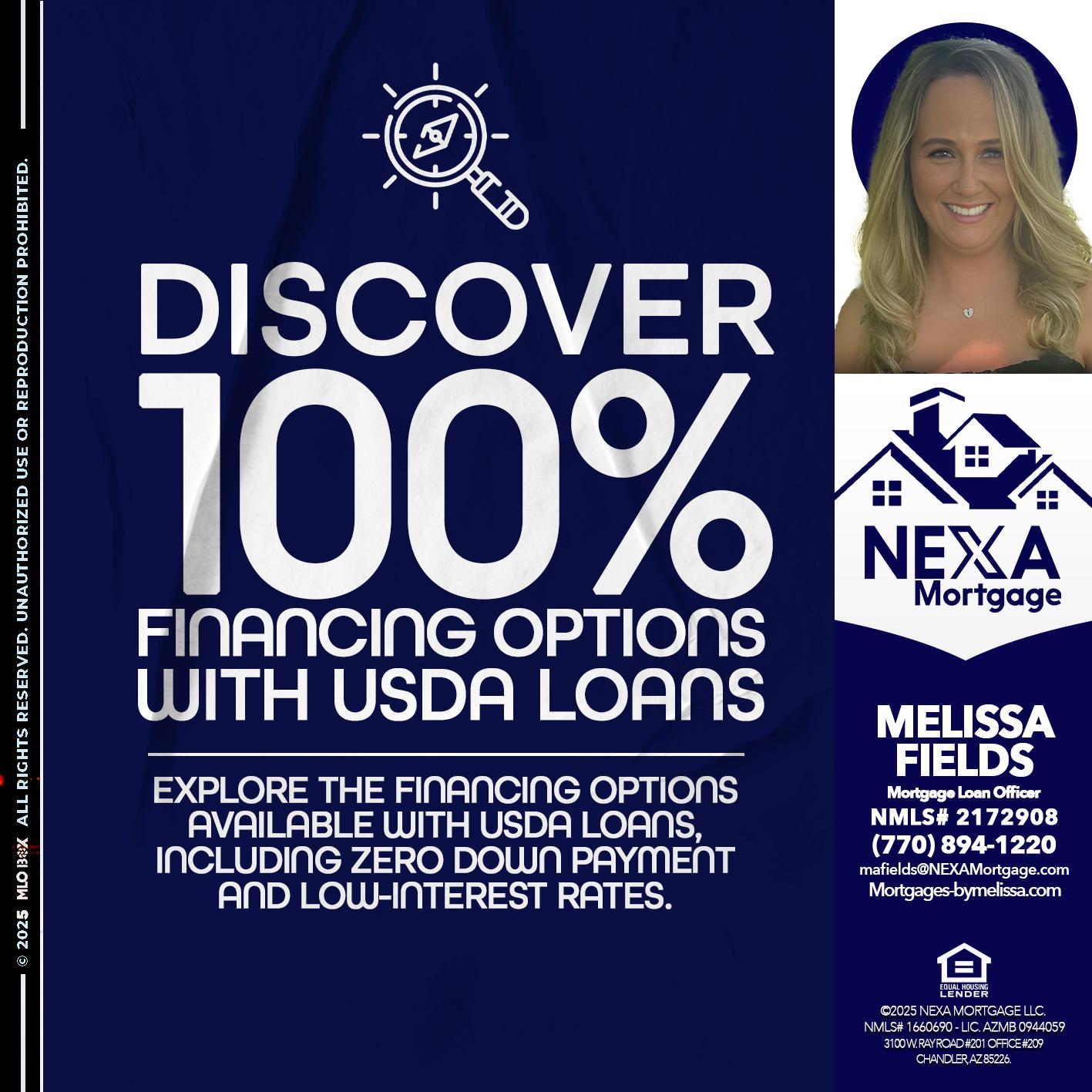 DISCOVER 100% - Melissa Fields -Mortgage Loan Officer