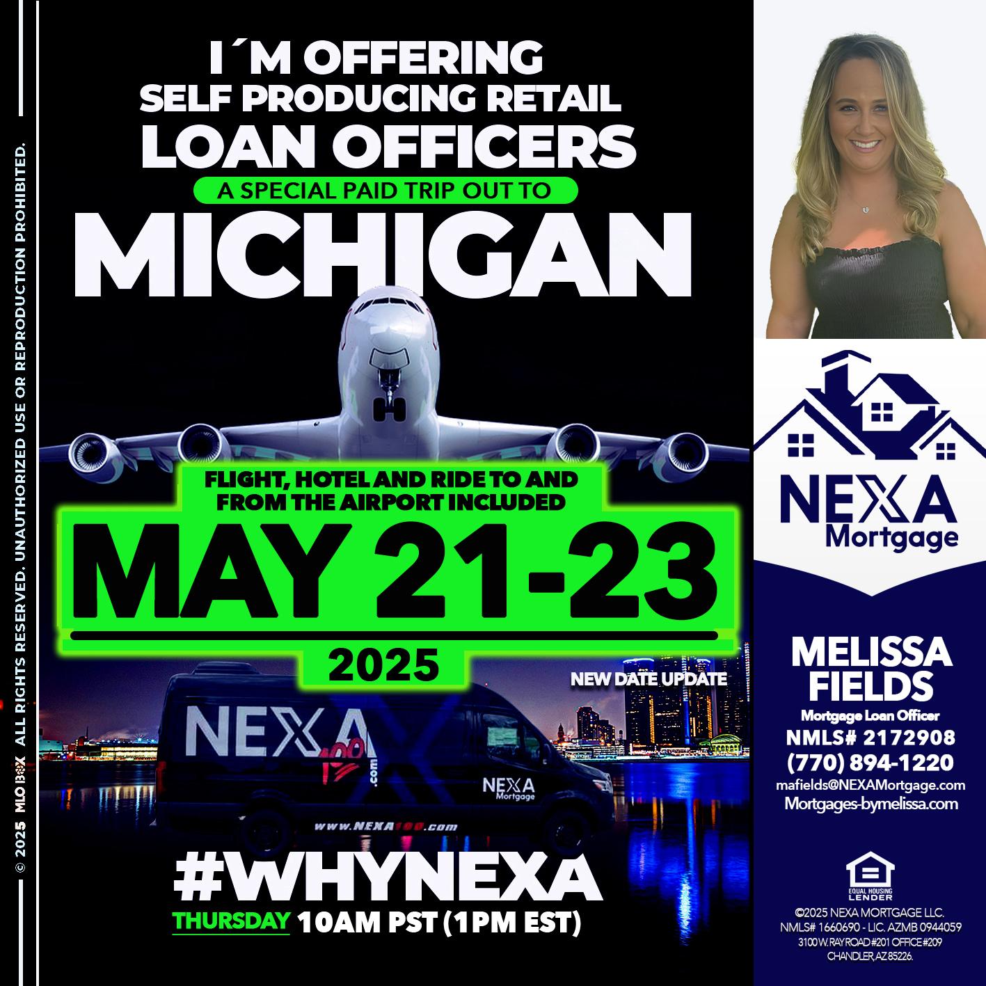 MICHIGAN TRIP - Melissa Fields -Mortgage Loan Officer
