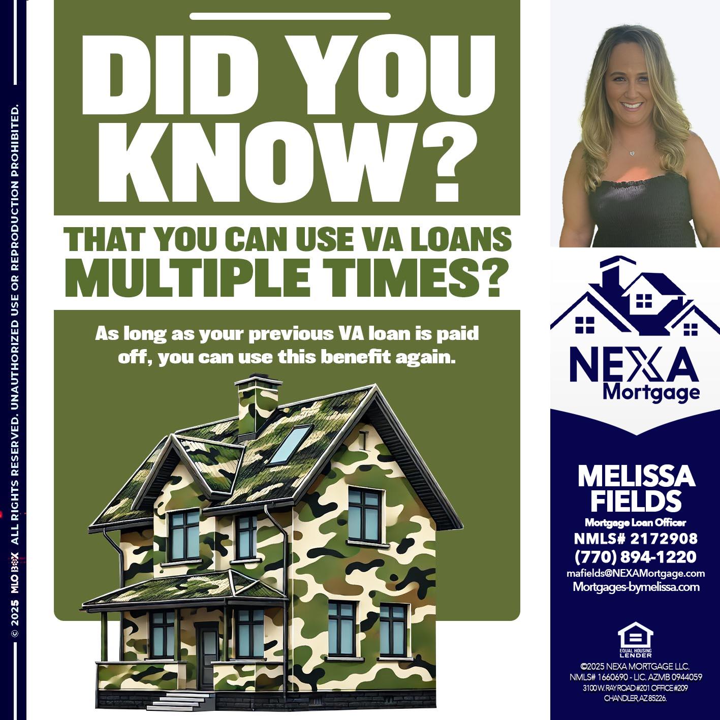 did you know - Melissa Fields -Mortgage Loan Officer