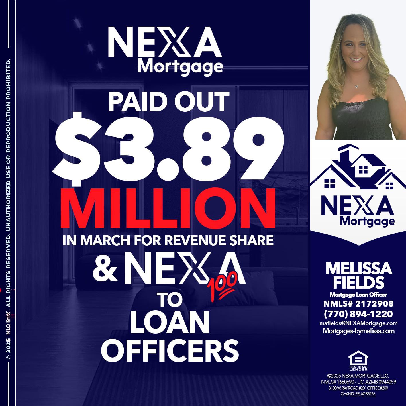 NEXA PAID OUT - Melissa Fields -Mortgage Loan Officer