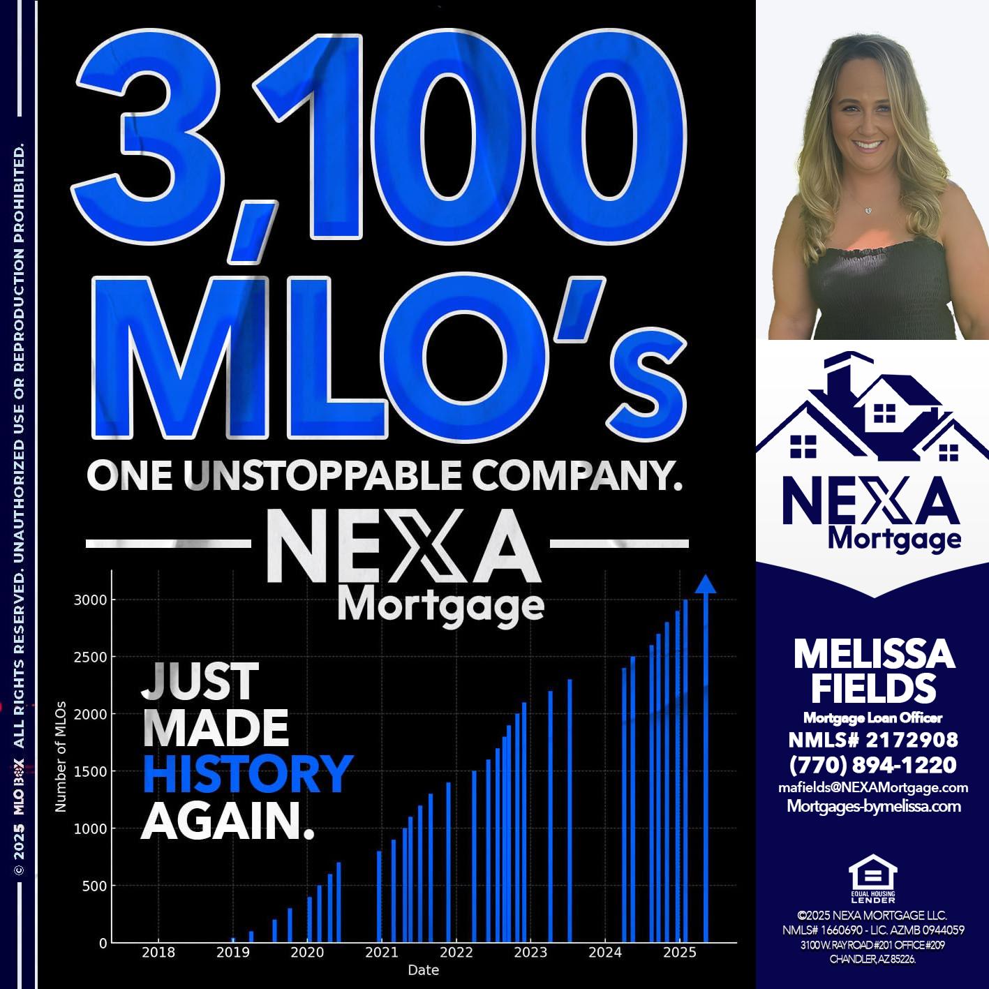 3,100 MLO´s - Melissa Fields -Mortgage Loan Officer