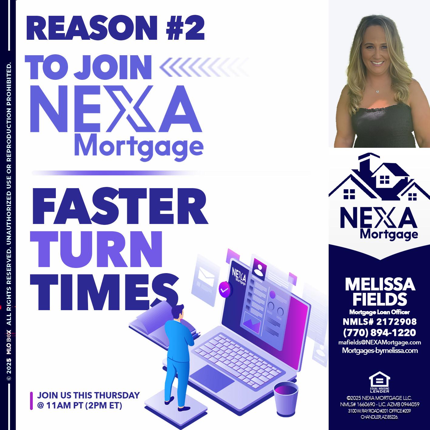 REASON 2 - Melissa Fields -Mortgage Loan Officer