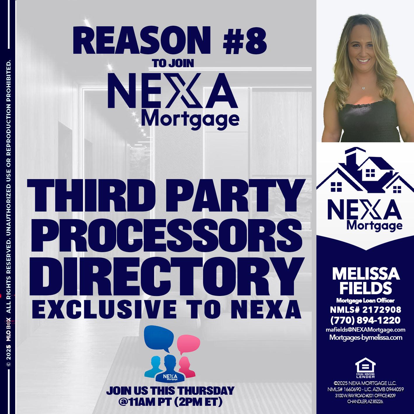 REASON 8 - Melissa Fields -Mortgage Loan Officer