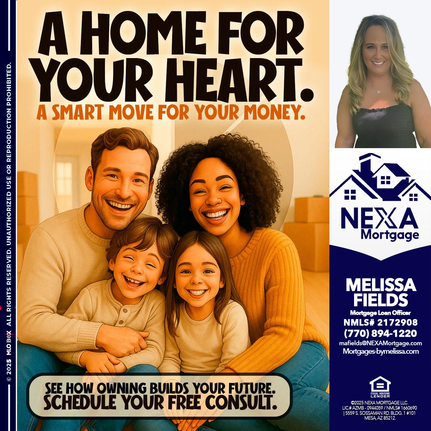 A HOME FOR - Melissa Fields -Mortgage Loan Officer