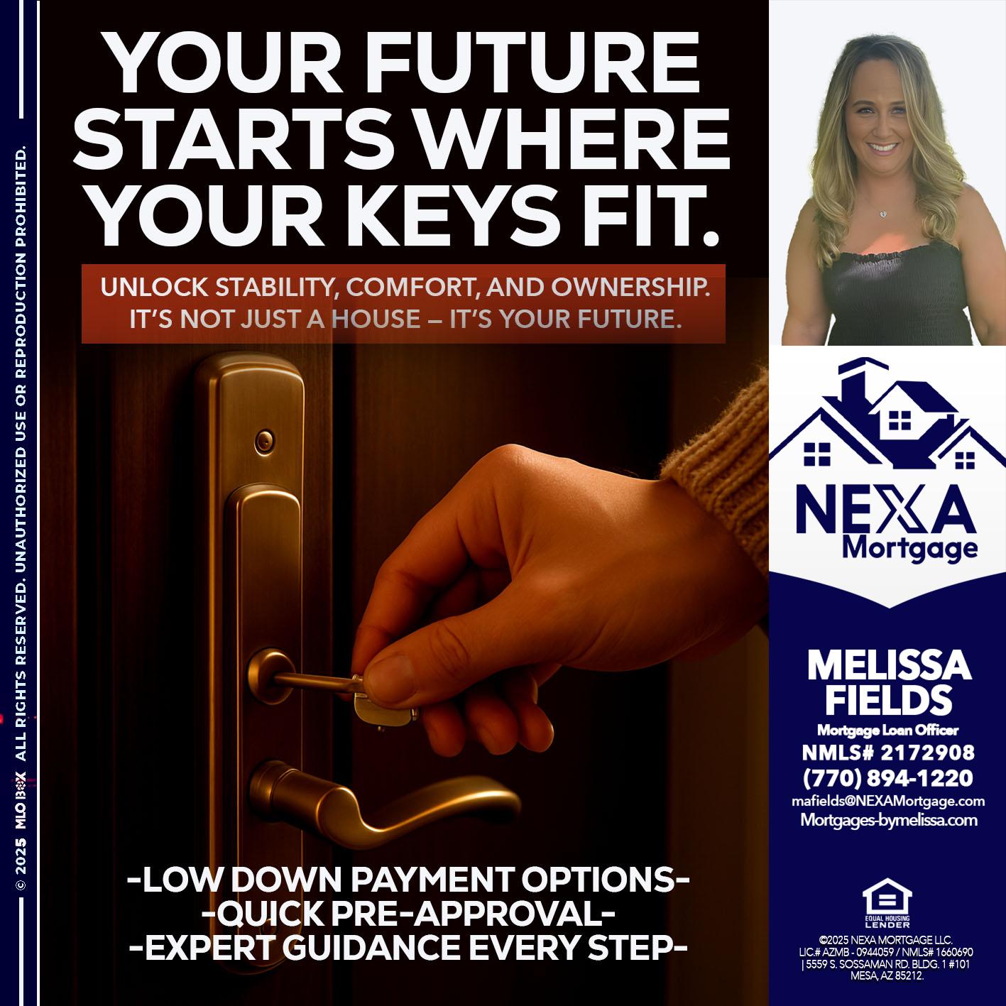 YOUR FUTURE - Melissa Fields -Mortgage Loan Officer