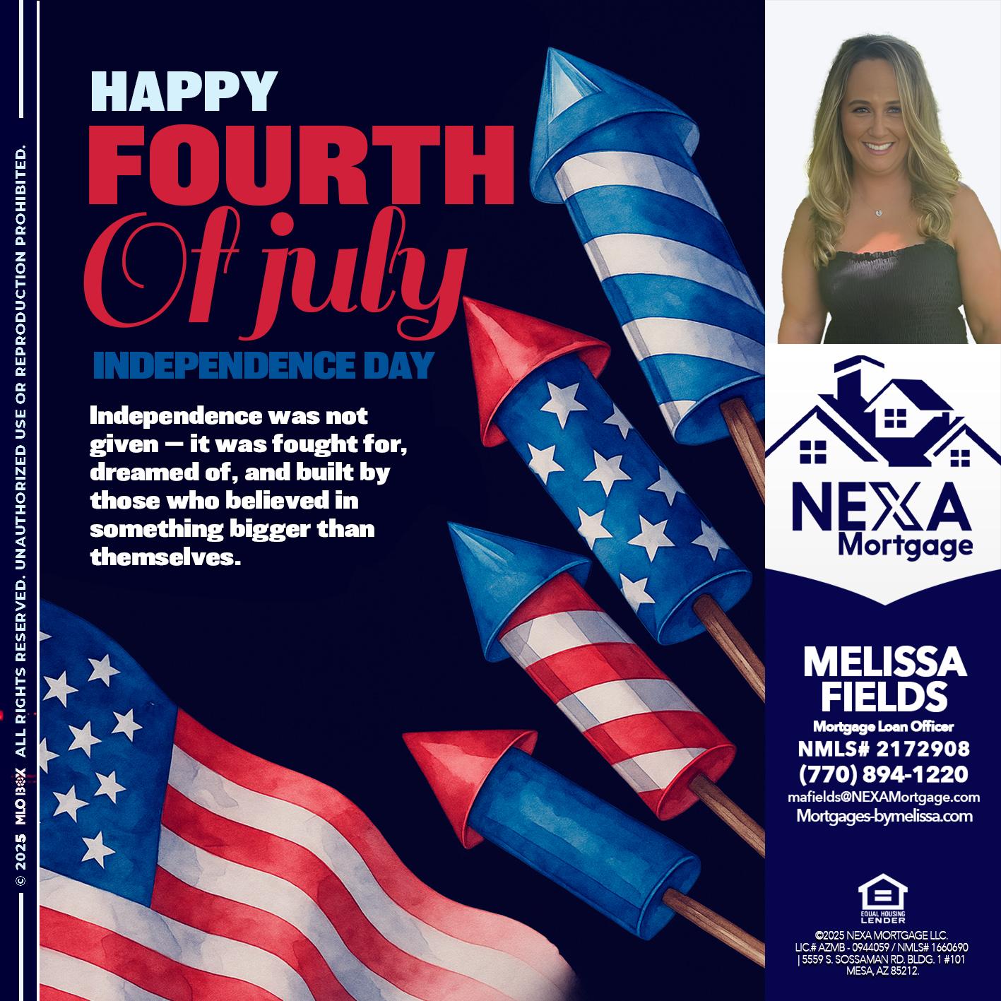 happy fourth - Melissa Fields -Mortgage Loan Officer