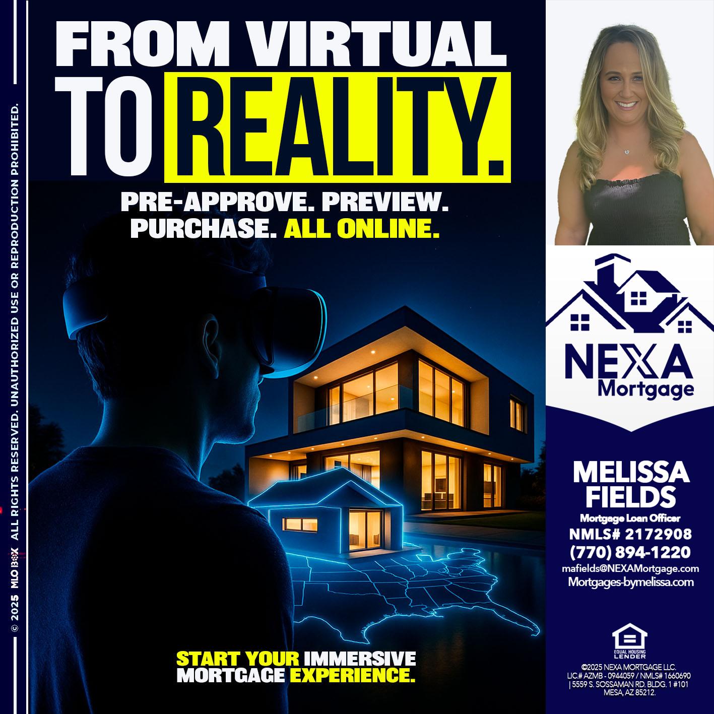 FROM VIRTUAL - Melissa Fields -Mortgage Loan Officer