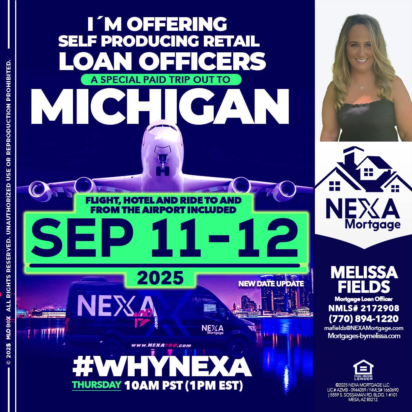 MICHIGAN TRIP - Melissa Fields -Mortgage Loan Officer