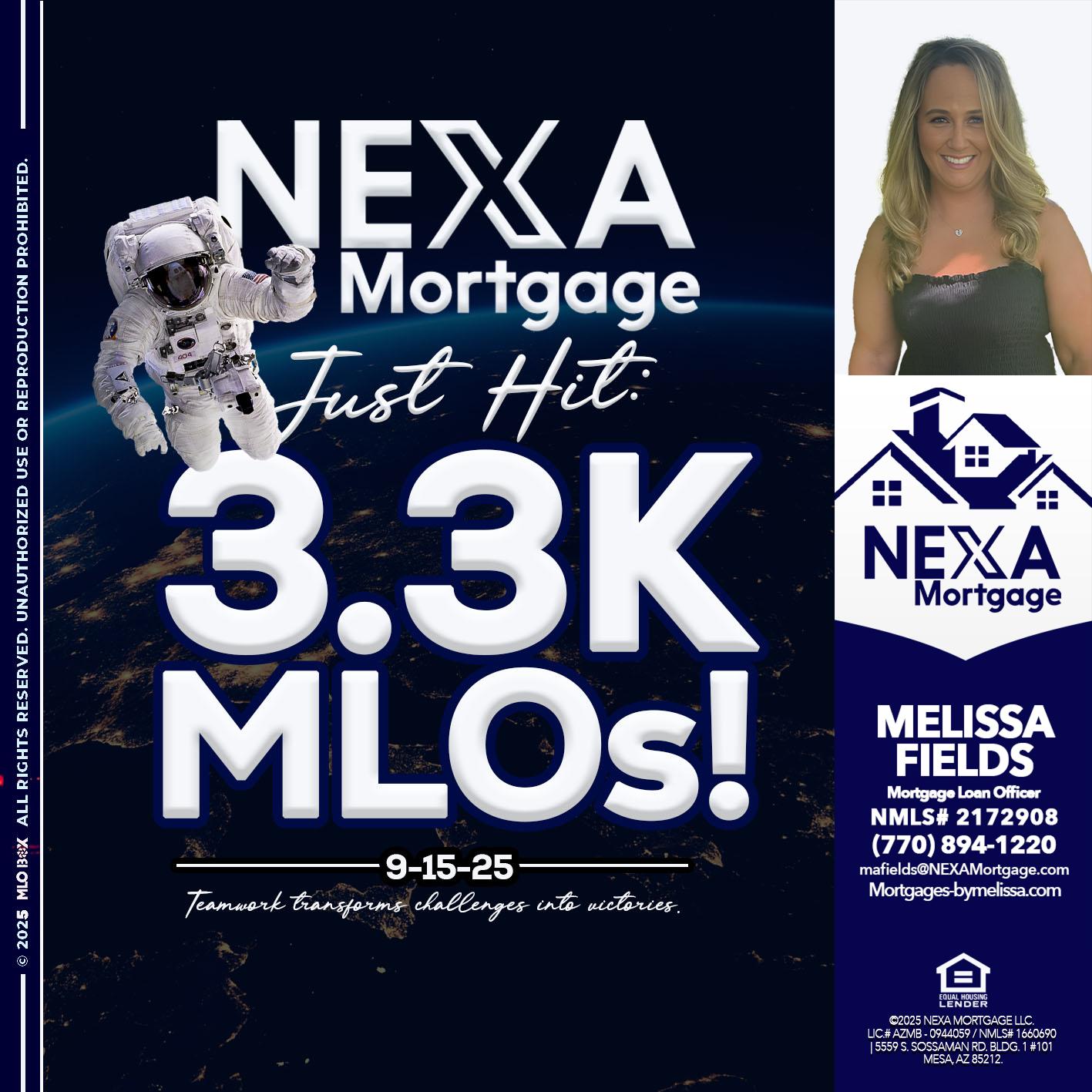 3.3K - Melissa Fields -Mortgage Loan Officer