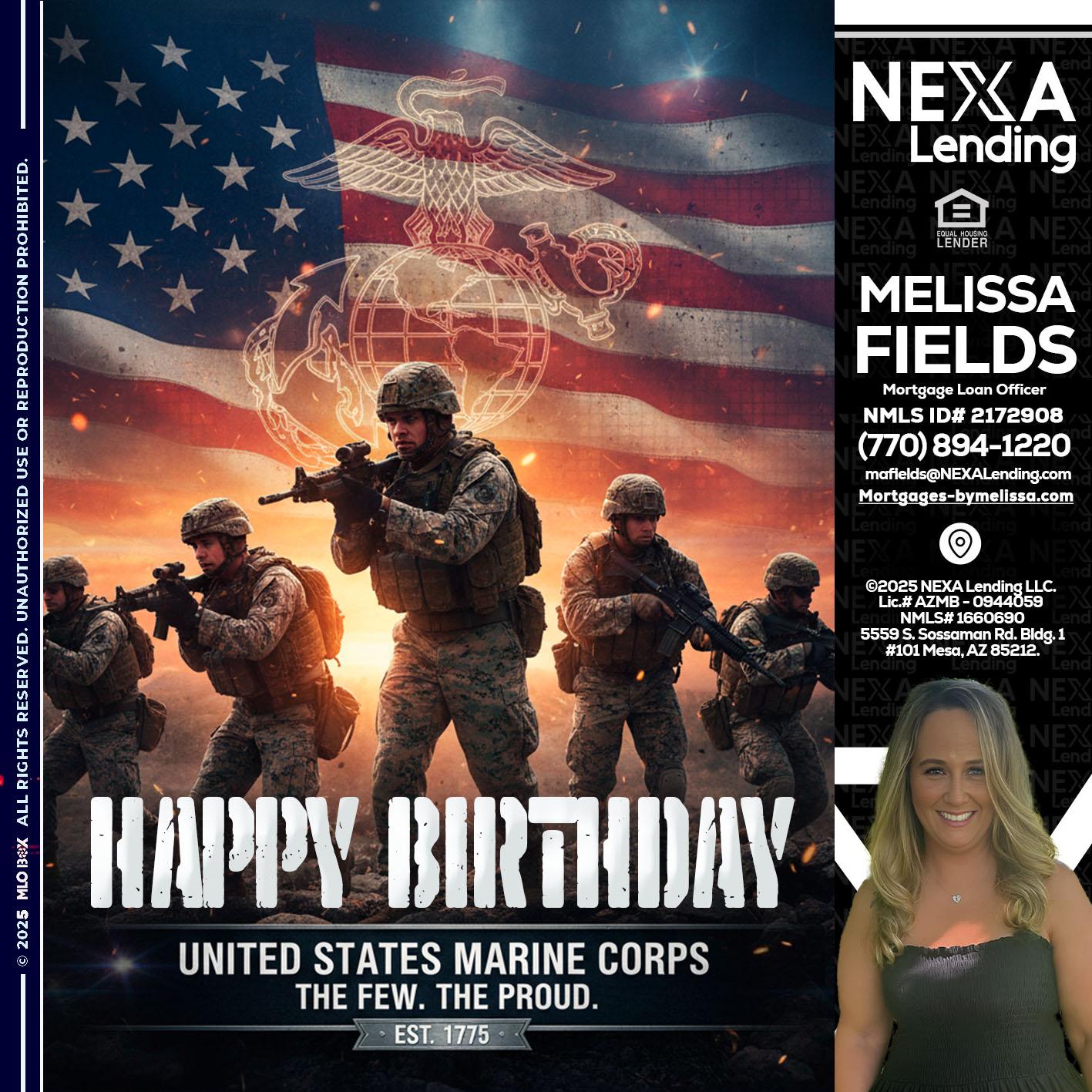 happy birthday - Melissa Fields -Mortgage Loan Officer