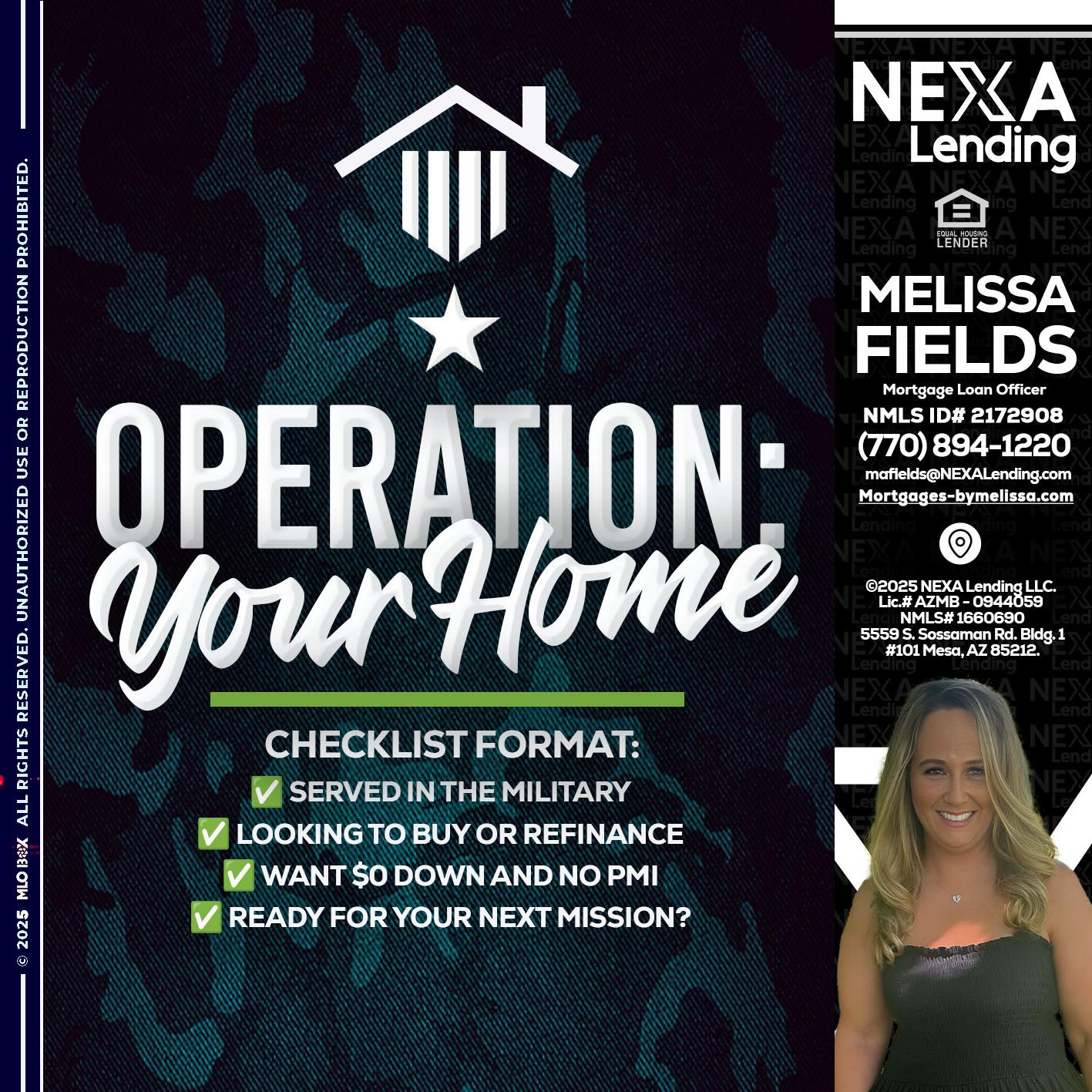 OPERATION YOUR HOME - Melissa Fields -Mortgage Loan Officer
