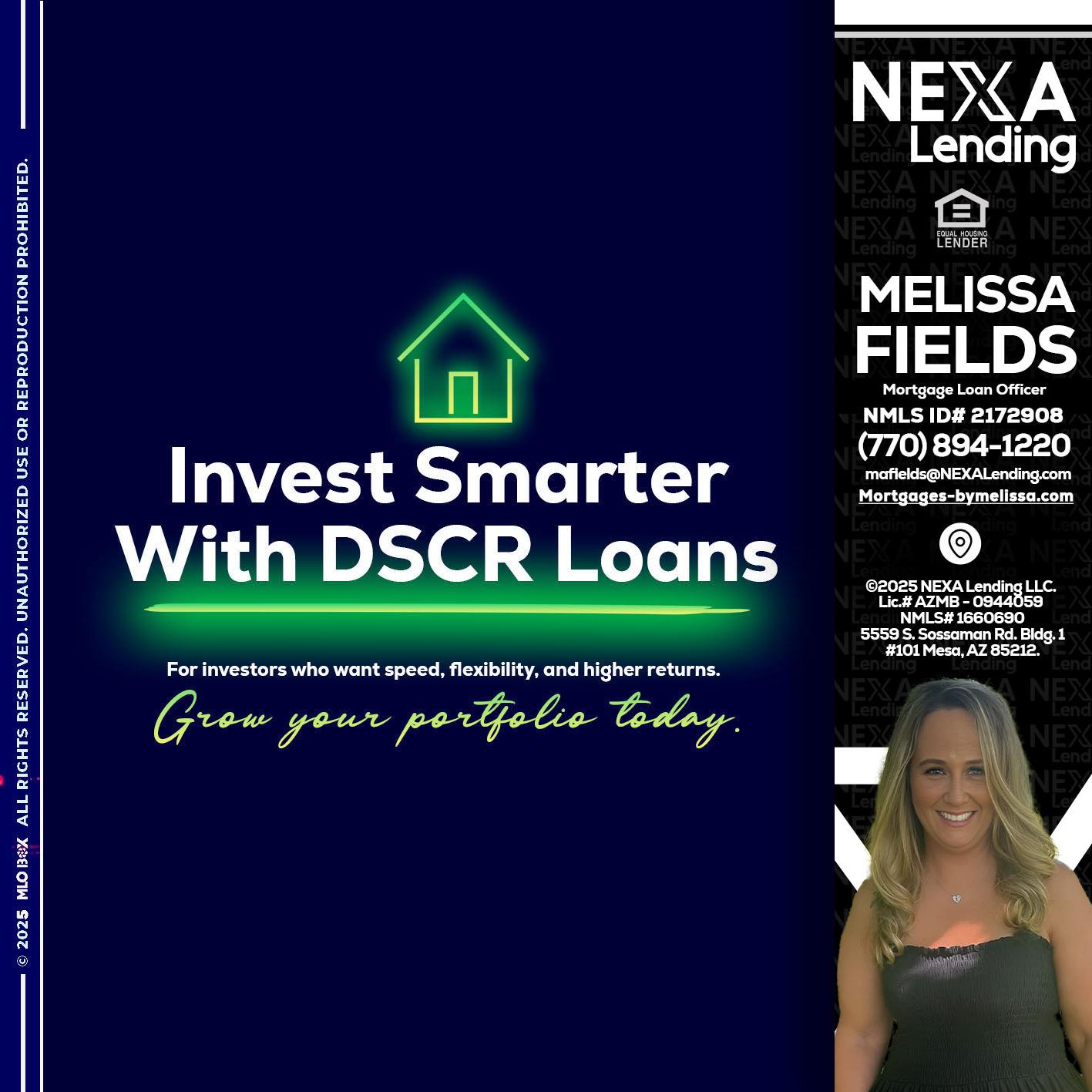 DSCR - Melissa Fields -Mortgage Loan Officer