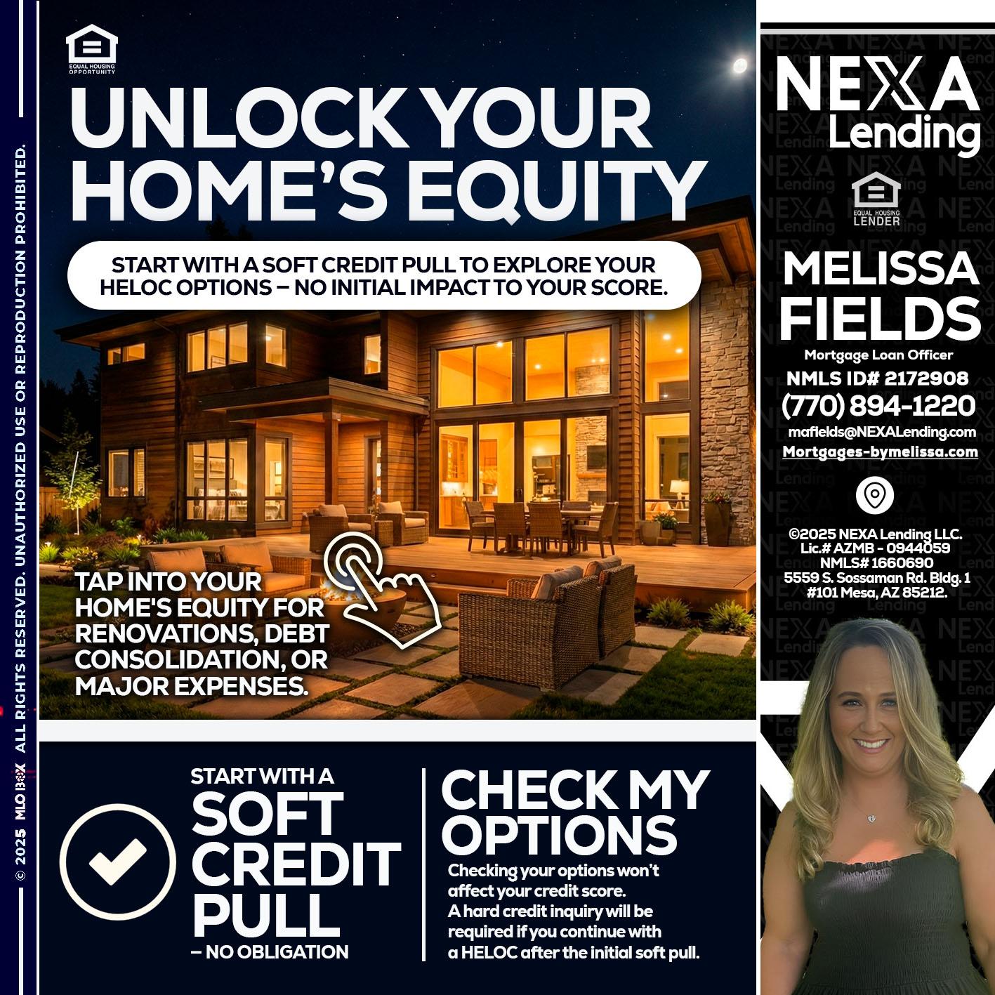 UNLOCK YOUR HOMES - Melissa Fields -Mortgage Loan Officer