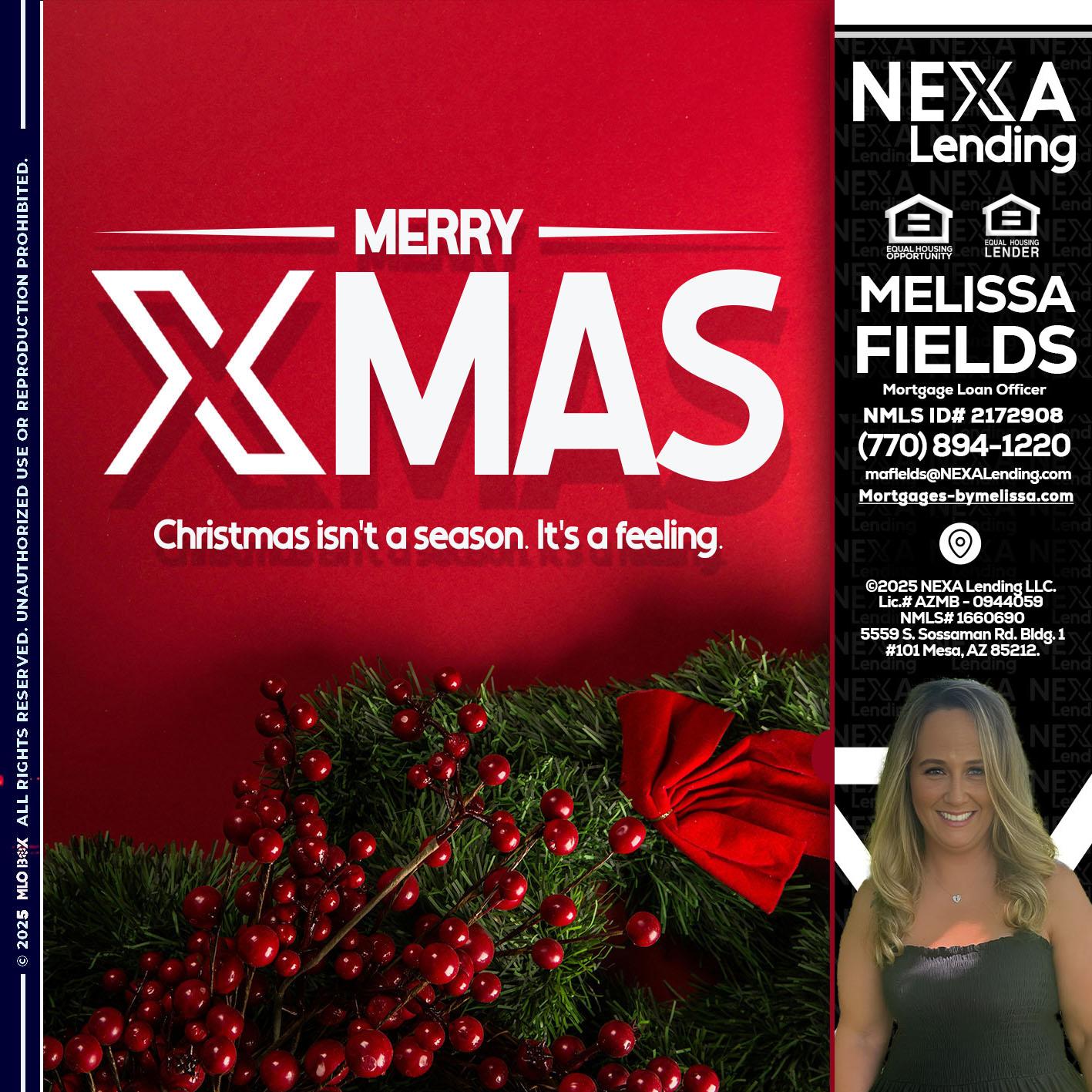merry xmas - Melissa Fields -Mortgage Loan Officer
