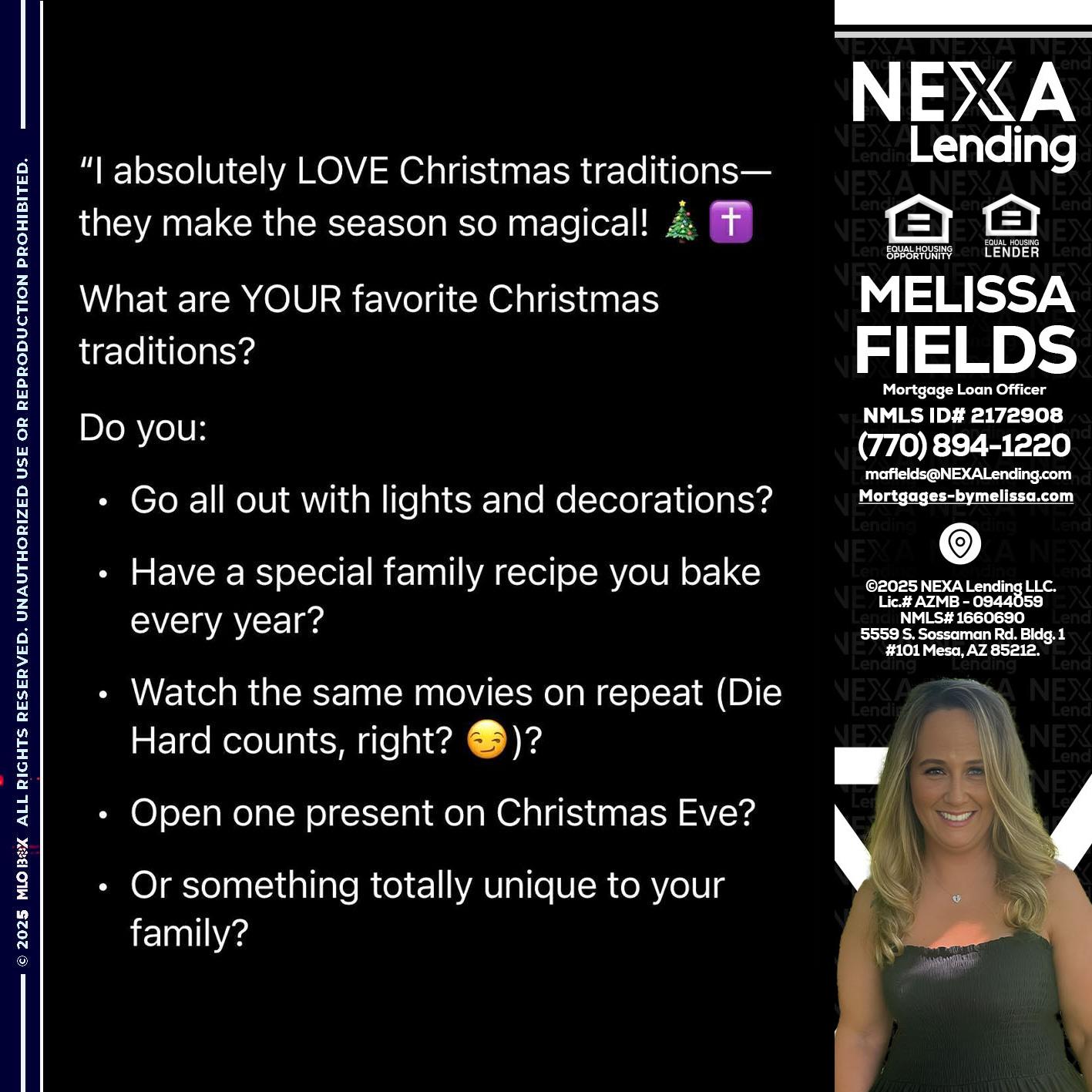 I love christmas - Melissa Fields -Mortgage Loan Officer