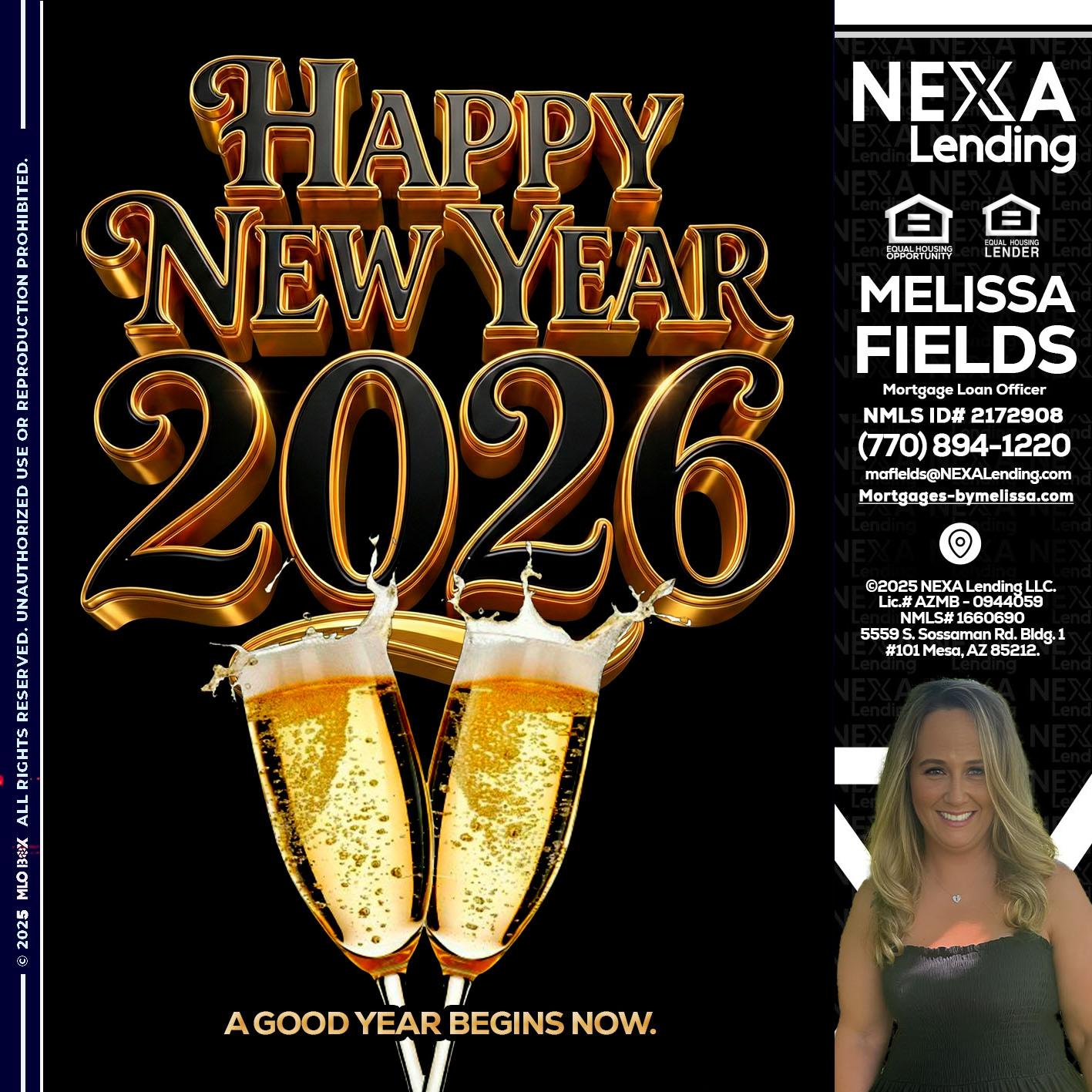 happy new year 2026 - Melissa Fields -Mortgage Loan Officer