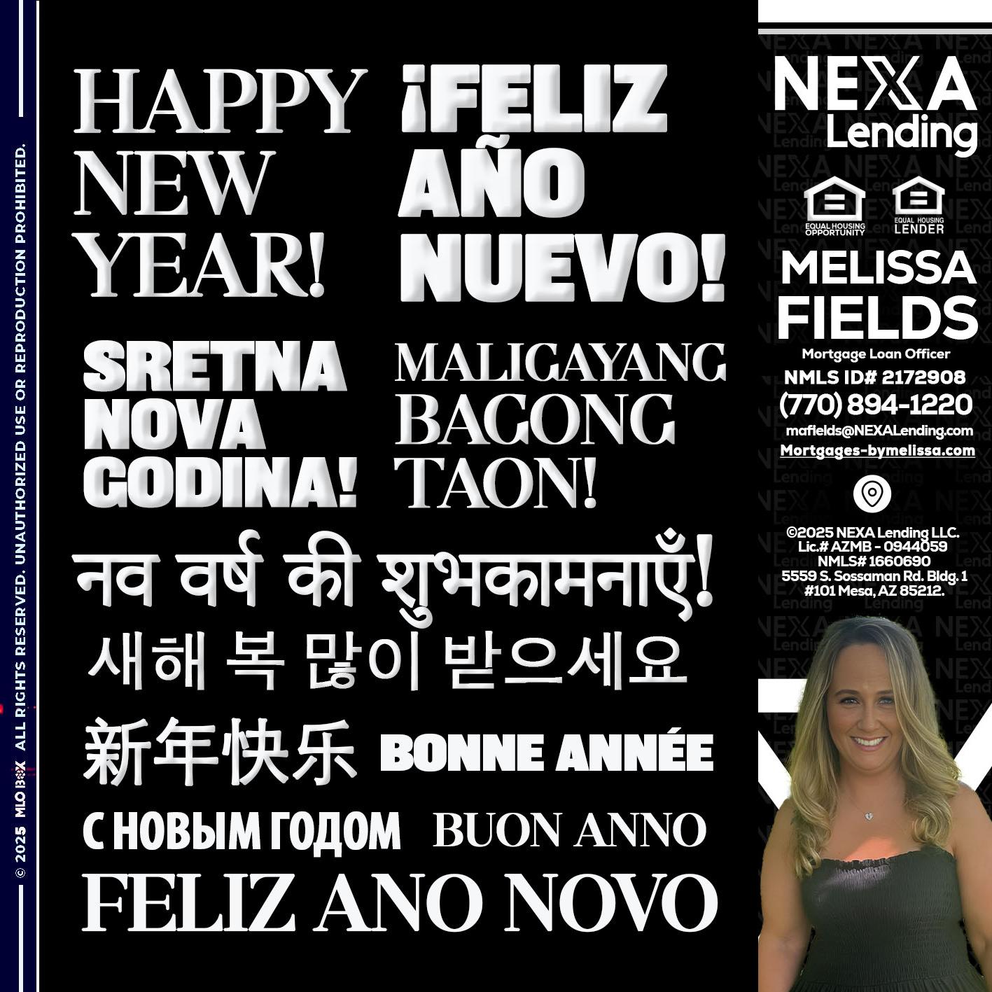 HAPPY NEW YEAR - Melissa Fields -Mortgage Loan Officer