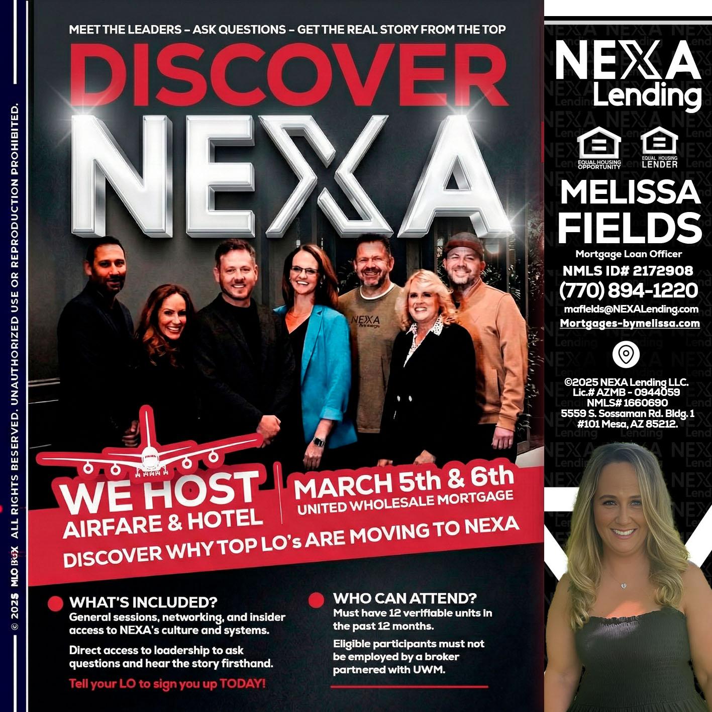 DISCOVER NEXA - Melissa Fields -Mortgage Loan Officer