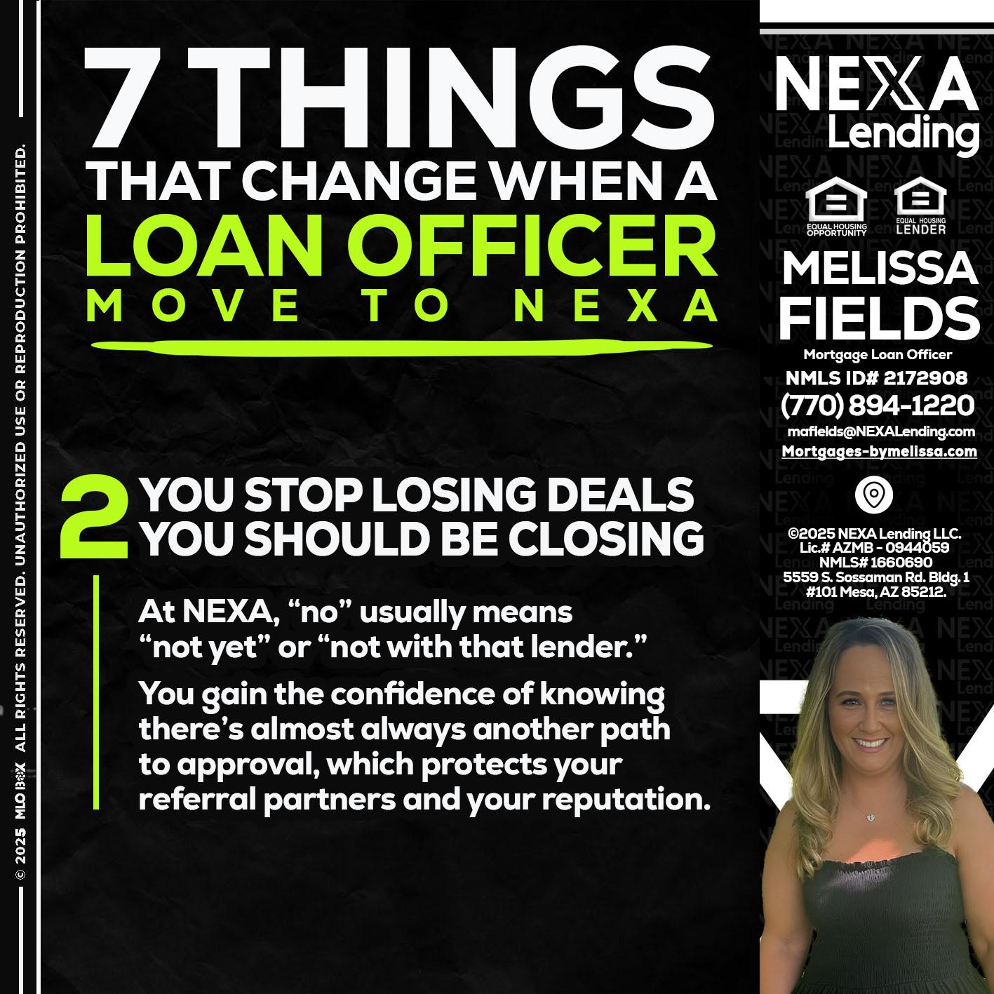 7 THINGS (2) - Melissa Fields -Mortgage Loan Officer