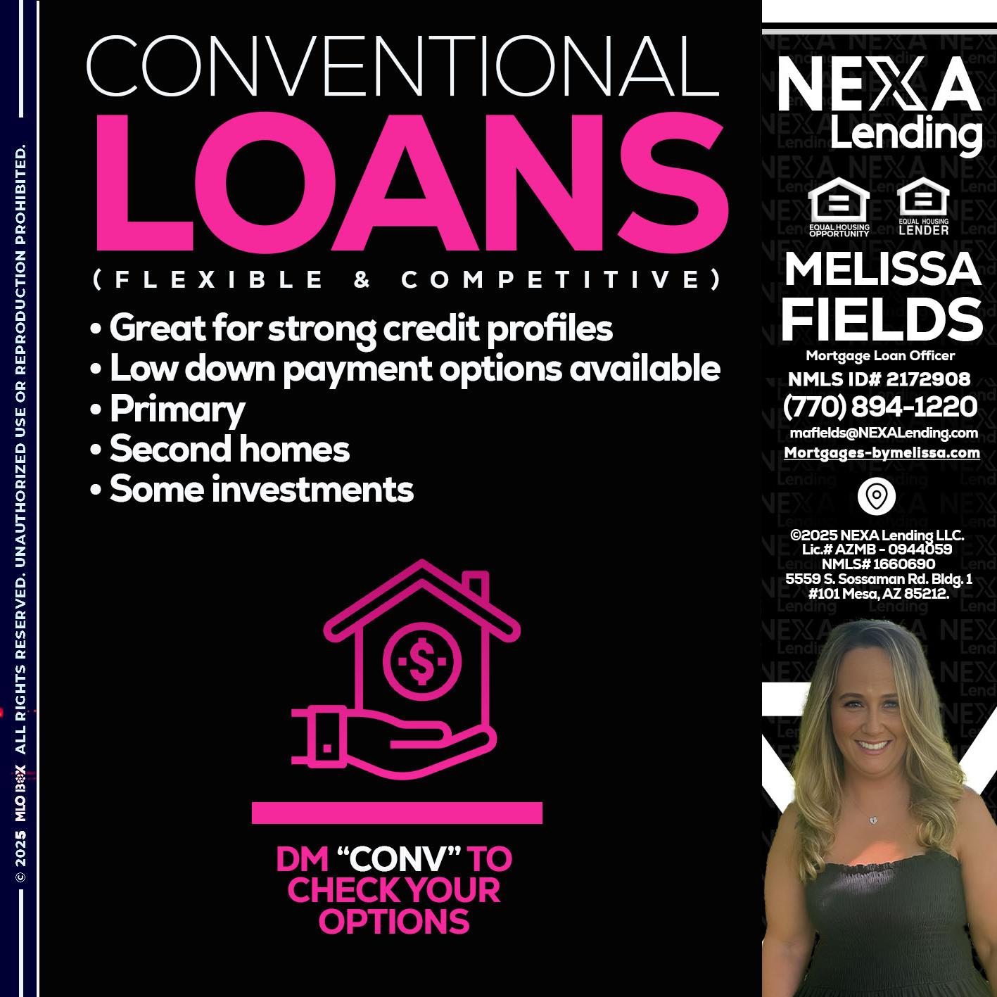 CONVENTIONAL LOANS - Melissa Fields -Mortgage Loan Officer