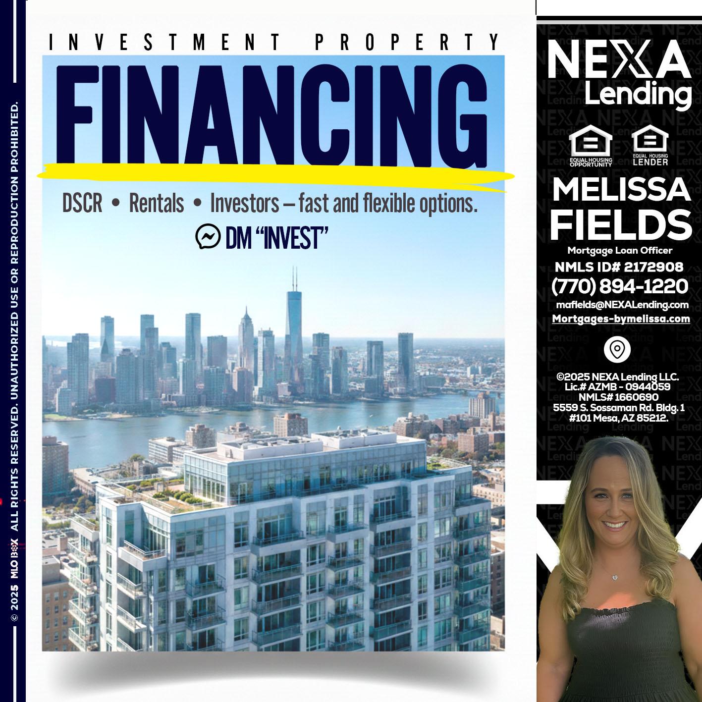 FINANCING - Melissa Fields -Mortgage Loan Officer