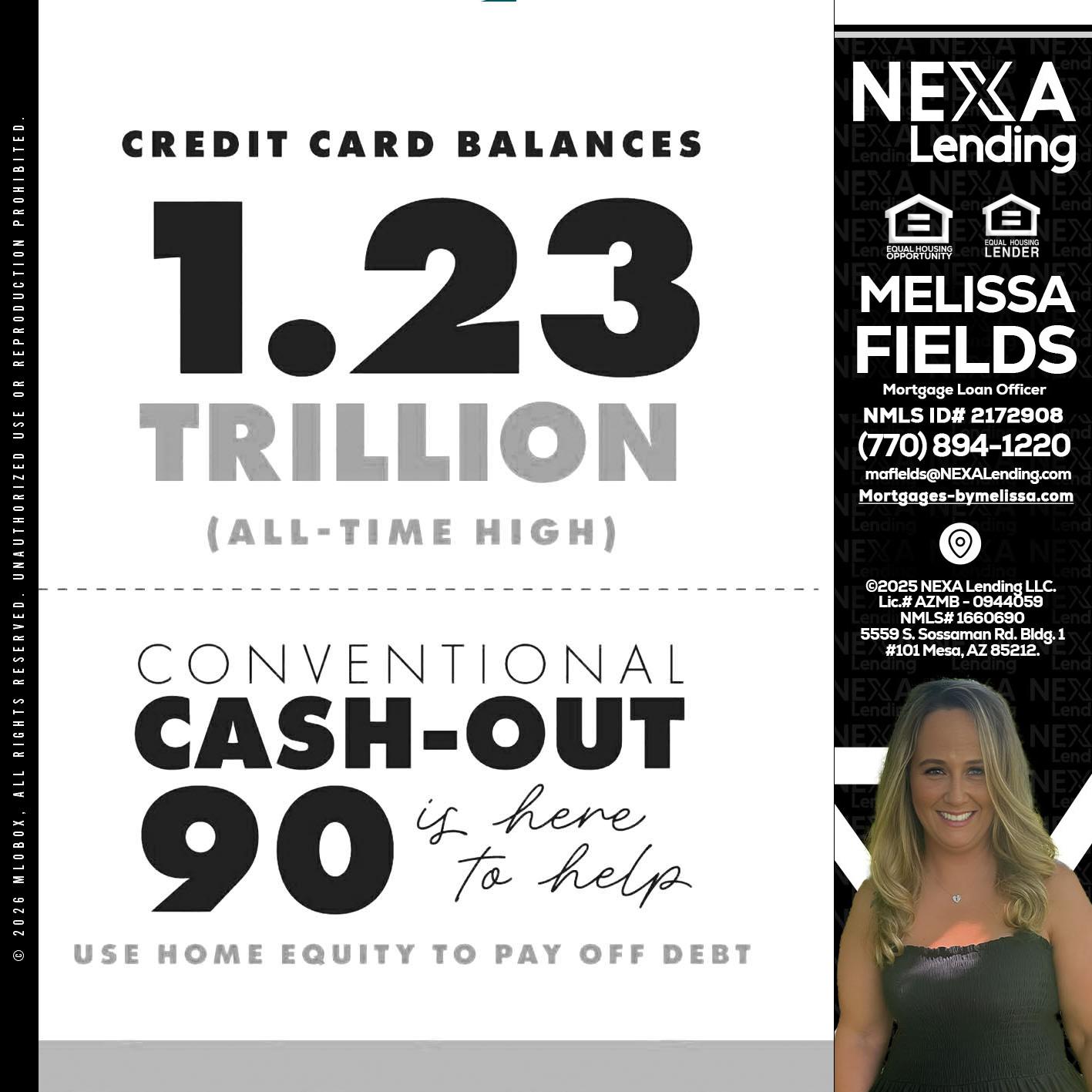 CREDIT CARD BALANCE - Melissa Fields -Mortgage Loan Officer