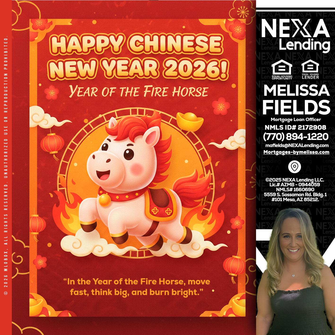 happy Chinese new year - Melissa Fields -Mortgage Loan Officer