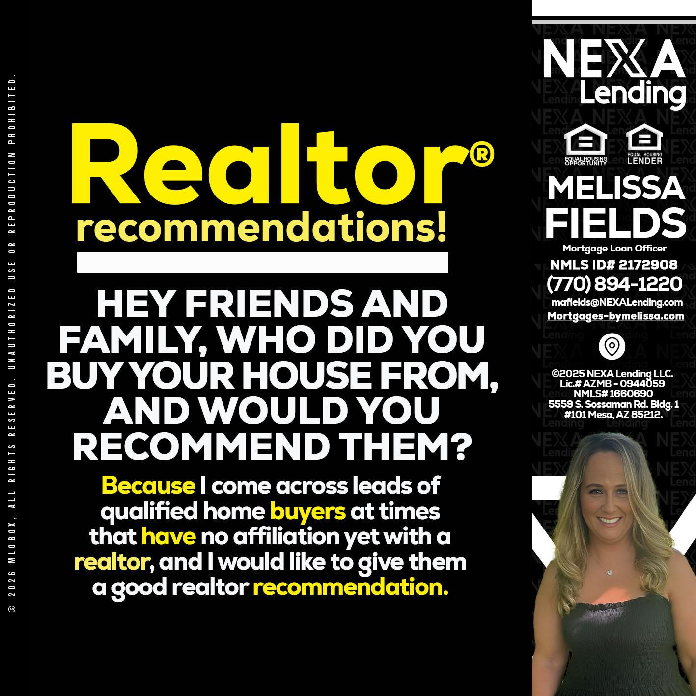 REALTOR - Melissa Fields -Mortgage Loan Officer