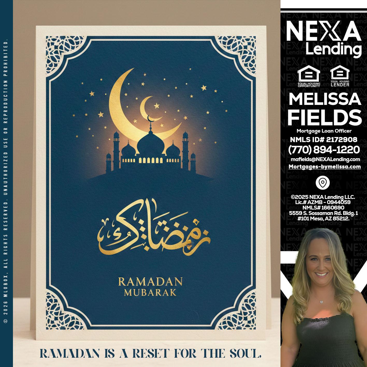 HAPPY RAMADAN - Melissa Fields -Mortgage Loan Officer