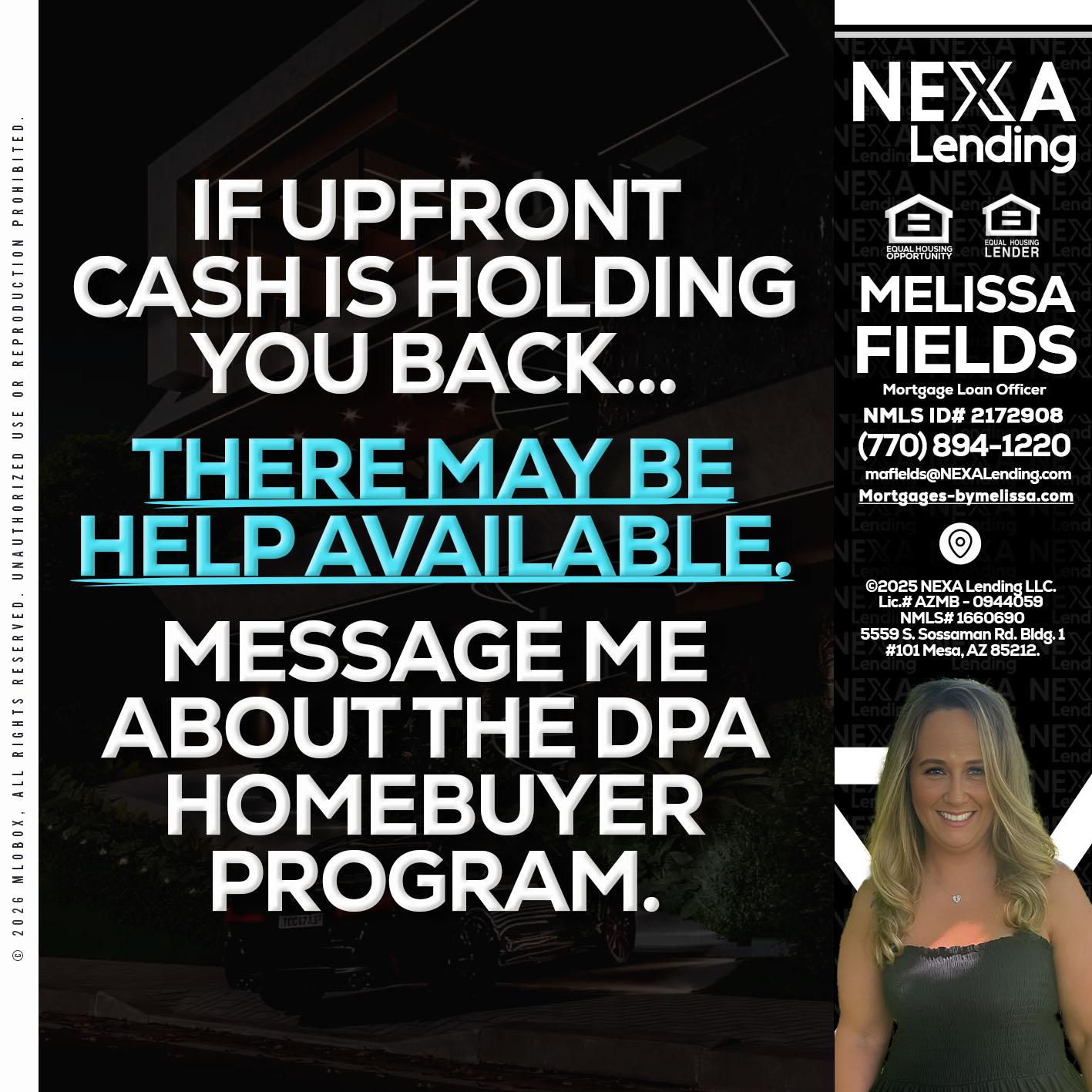 IF UPFRONT - Melissa Fields -Mortgage Loan Officer