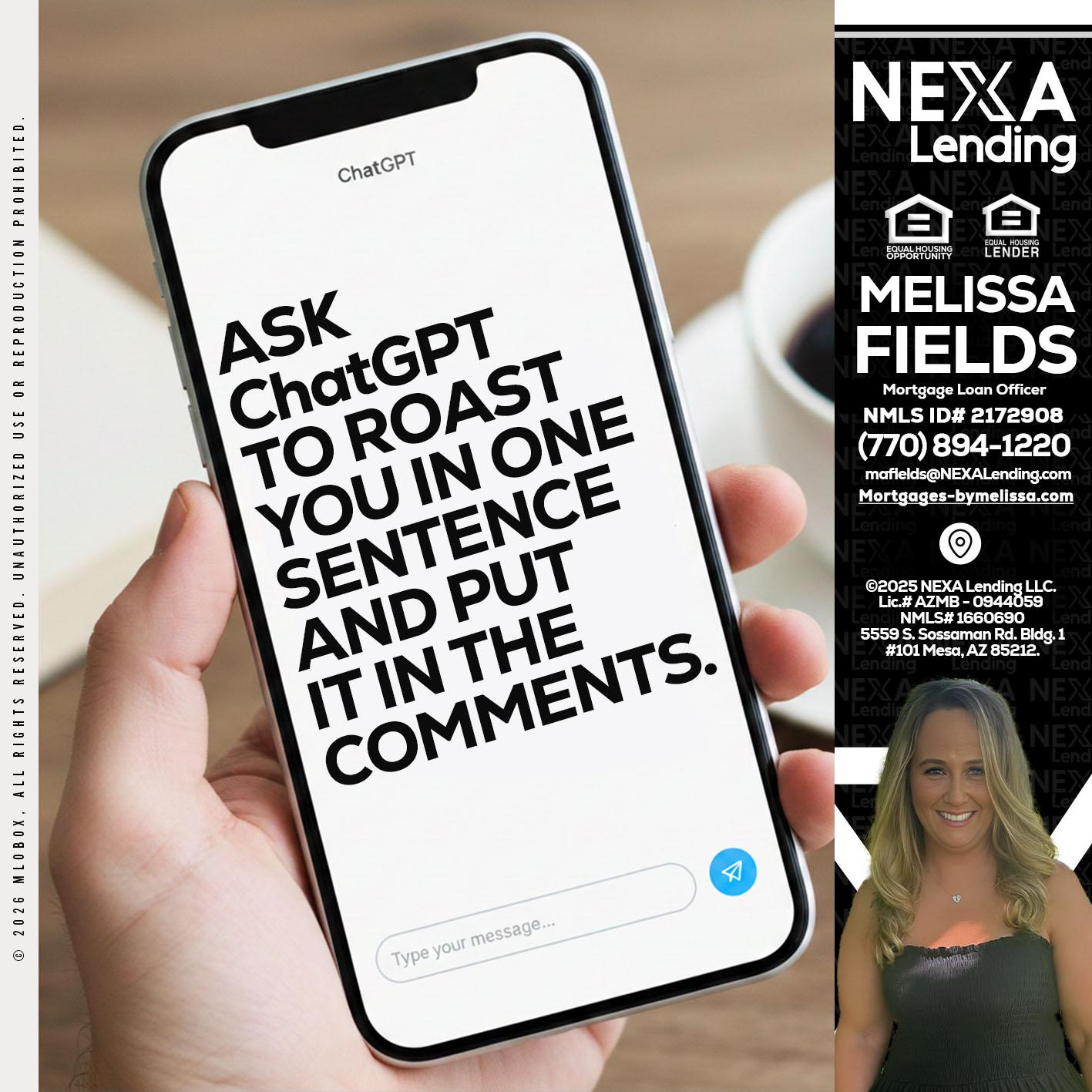 ask chatgpt - Melissa Fields -Mortgage Loan Officer