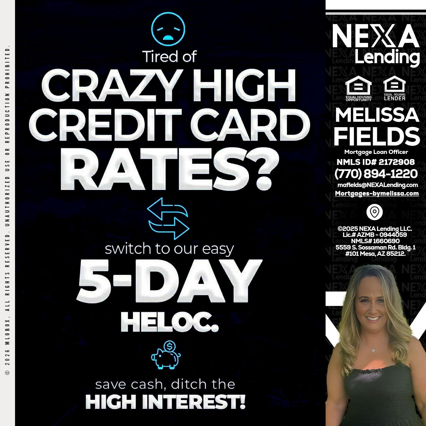 CRAZY HIGH - Melissa Fields -Mortgage Loan Officer