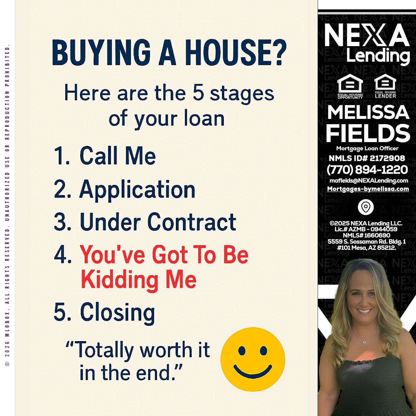 BUYING A HOUSE - Melissa Fields -Mortgage Loan Officer