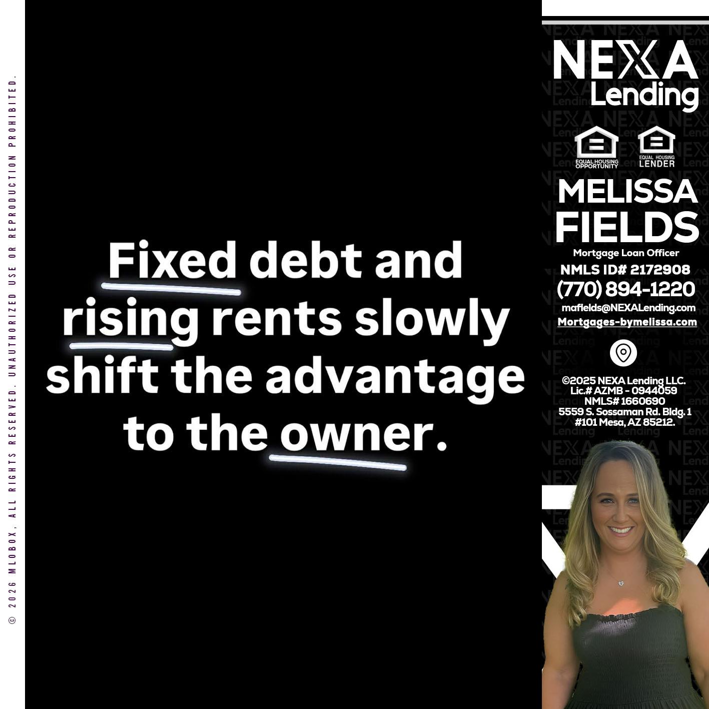 FIXED DEBT - Melissa Fields -Mortgage Loan Officer