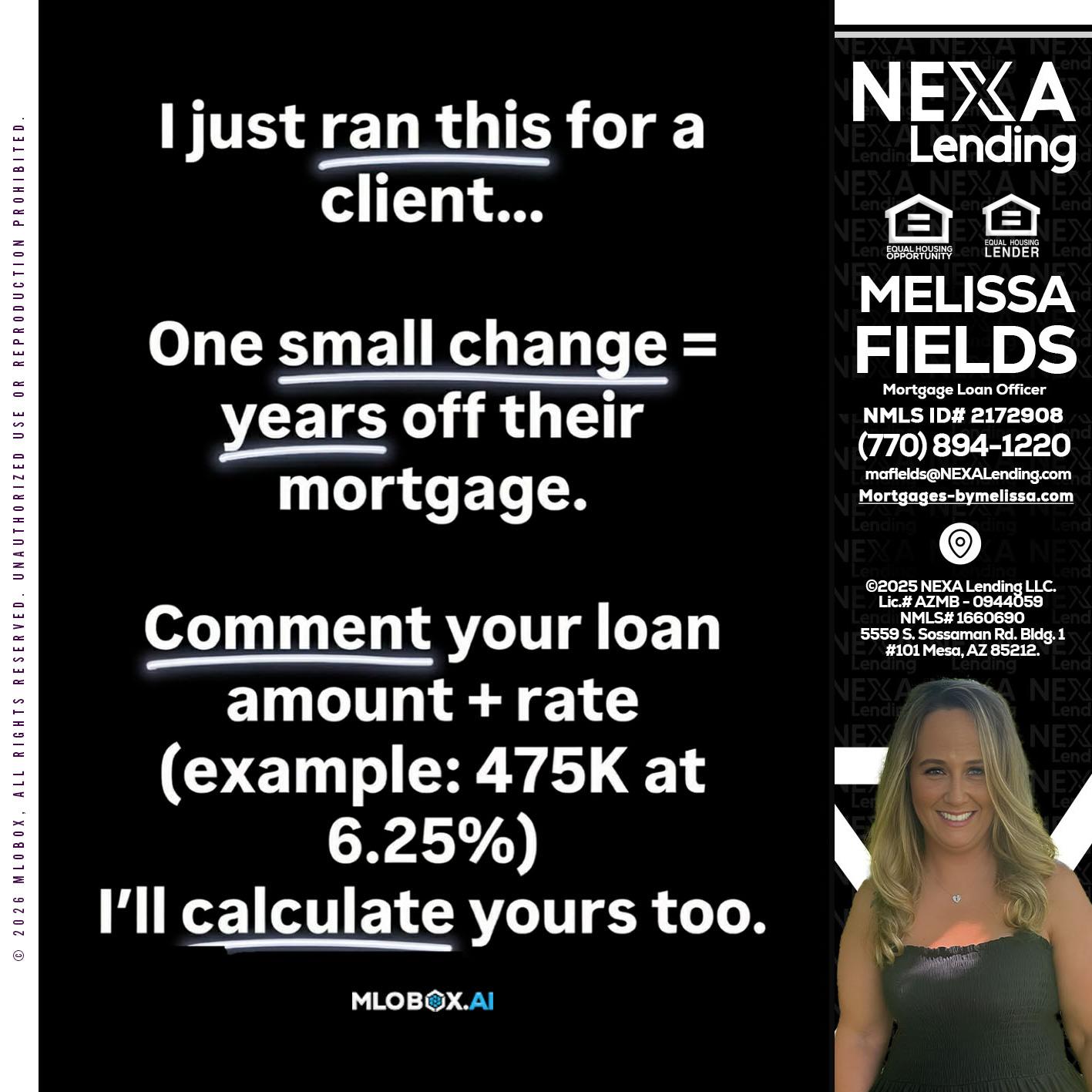 I JUST RAN - Melissa Fields -Mortgage Loan Officer